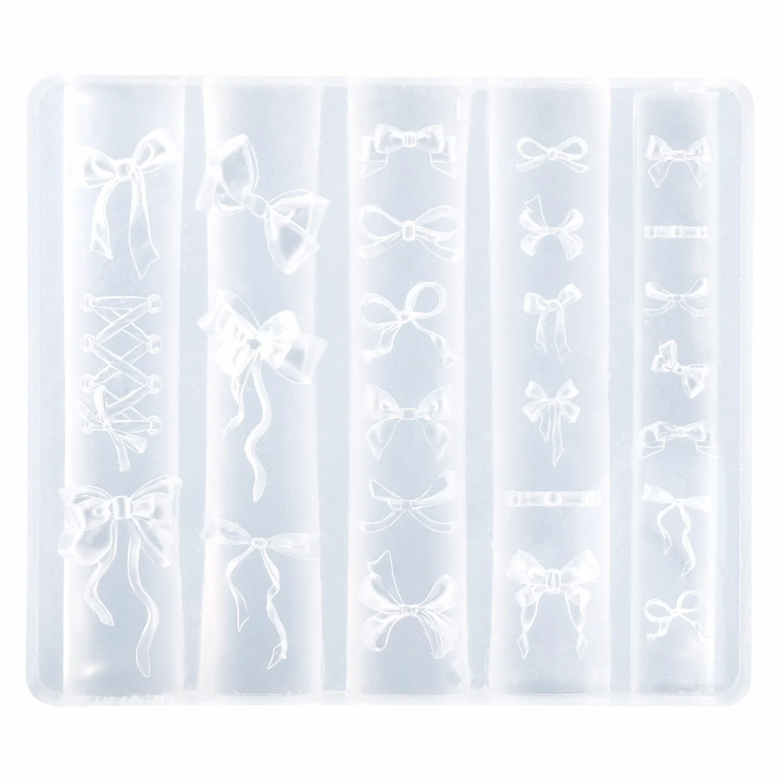 BOXOB Stampi per Unghie in Silicone Fiocco, Mix Fiocchi Unghie Stampi Silicone Intaglio di Nodi a Fiocco Modello di Accessori Artistici per Ciondoli Decorazioni Artistiche