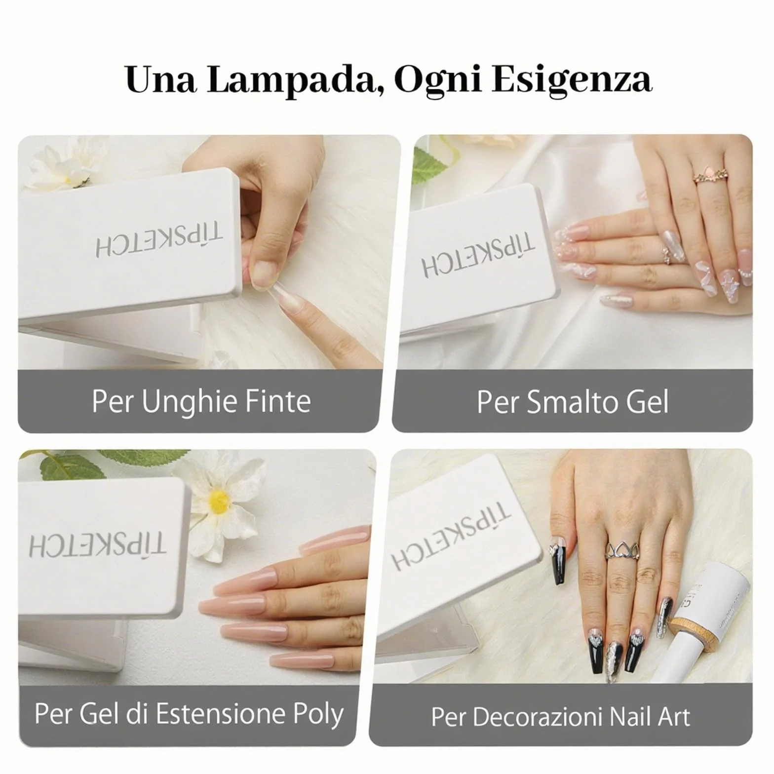 Lampada UV LED Unghie 18W Alta Potenza Asciugatura Rapida Dual Timing Type-C Manicure Professionale