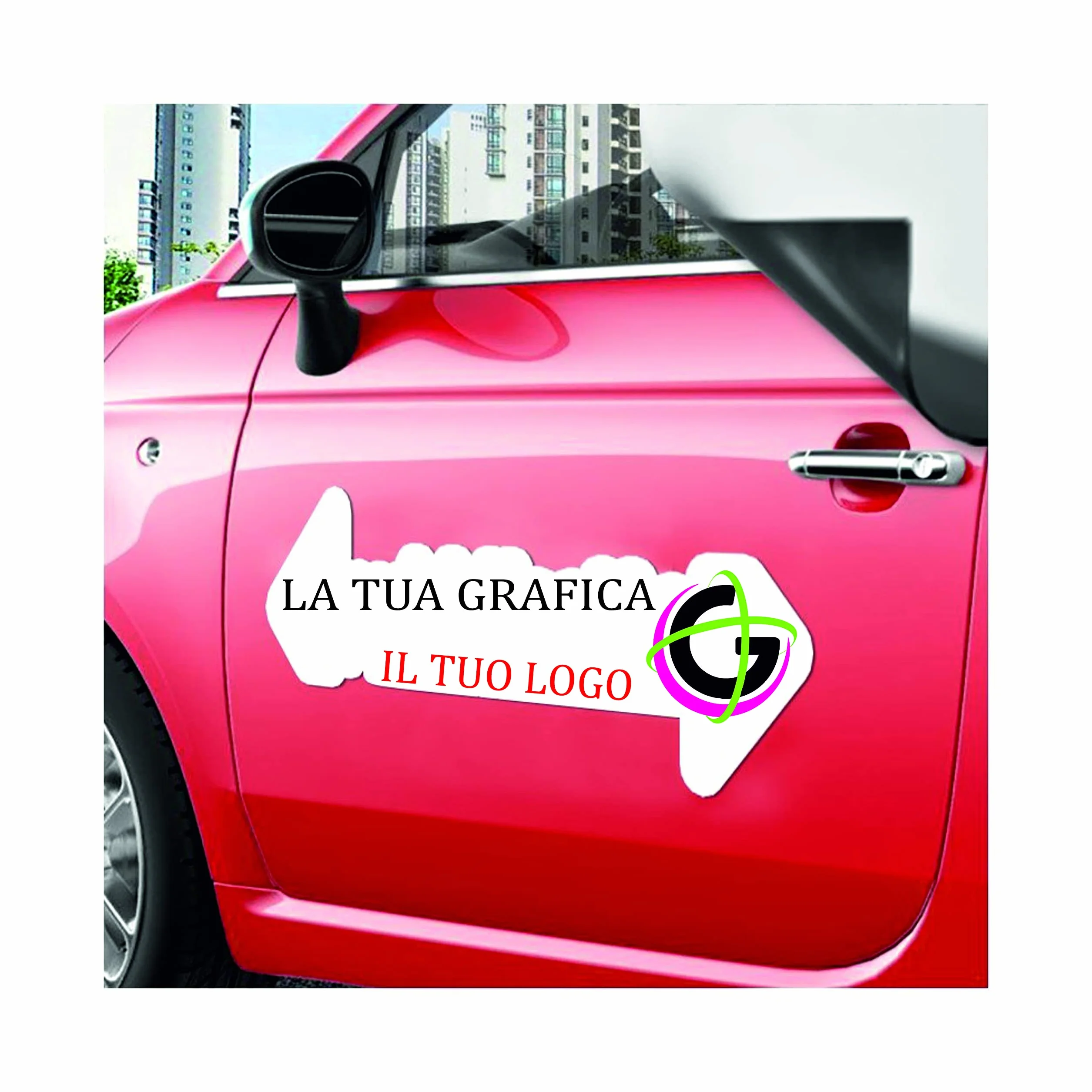 Targhe Magnetica Pubblicitarie Auto 2 Pezzi 100x60 CM Vinile Funzionale