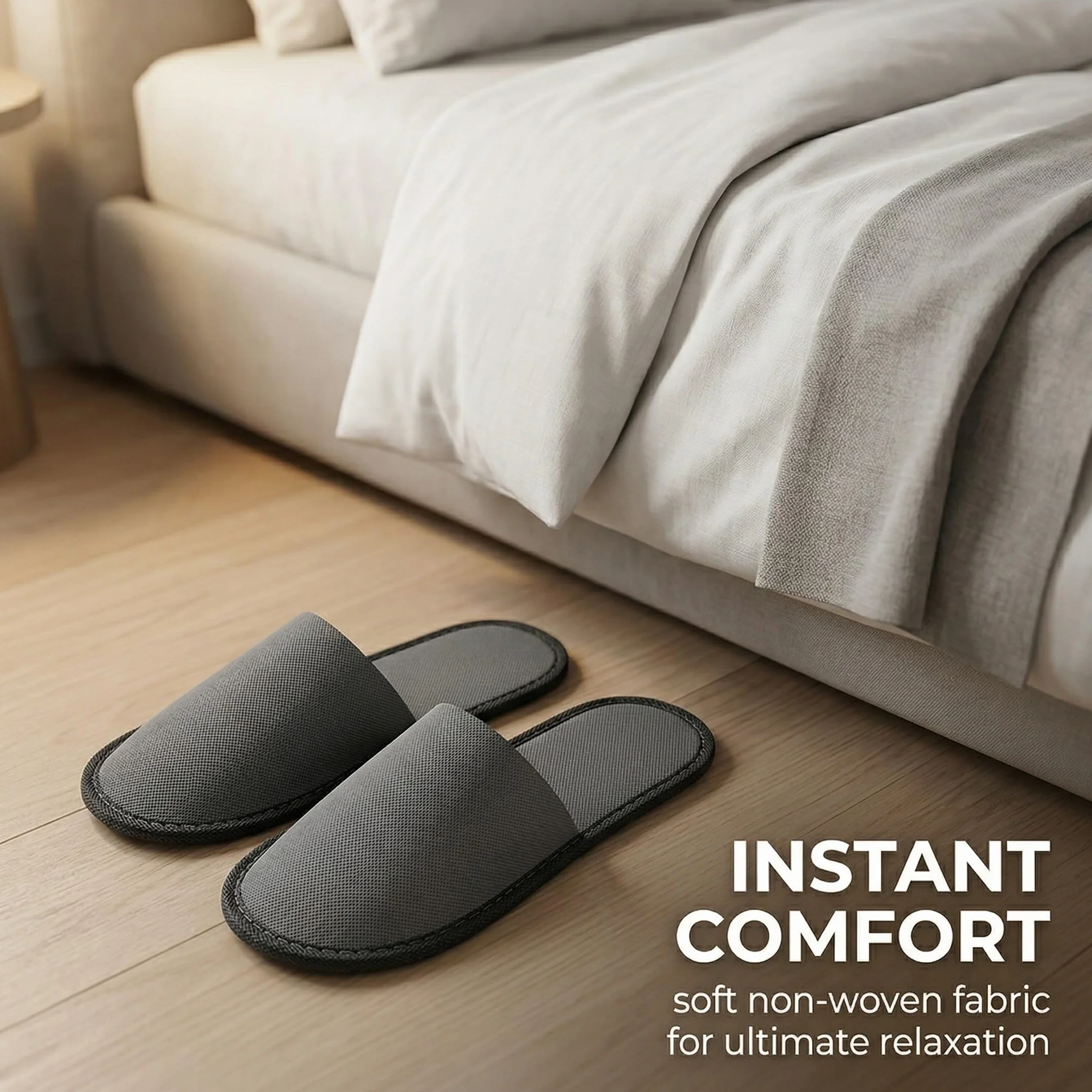 5 Paia Ciabatte Monouso,Ciabatte Ospiti lavabili,Tessuto non Tessuto da 5mm,Pantofole Portatili Unisex Antiscivolo per Hotel Spa Casa Viaggi(40-43 yard)