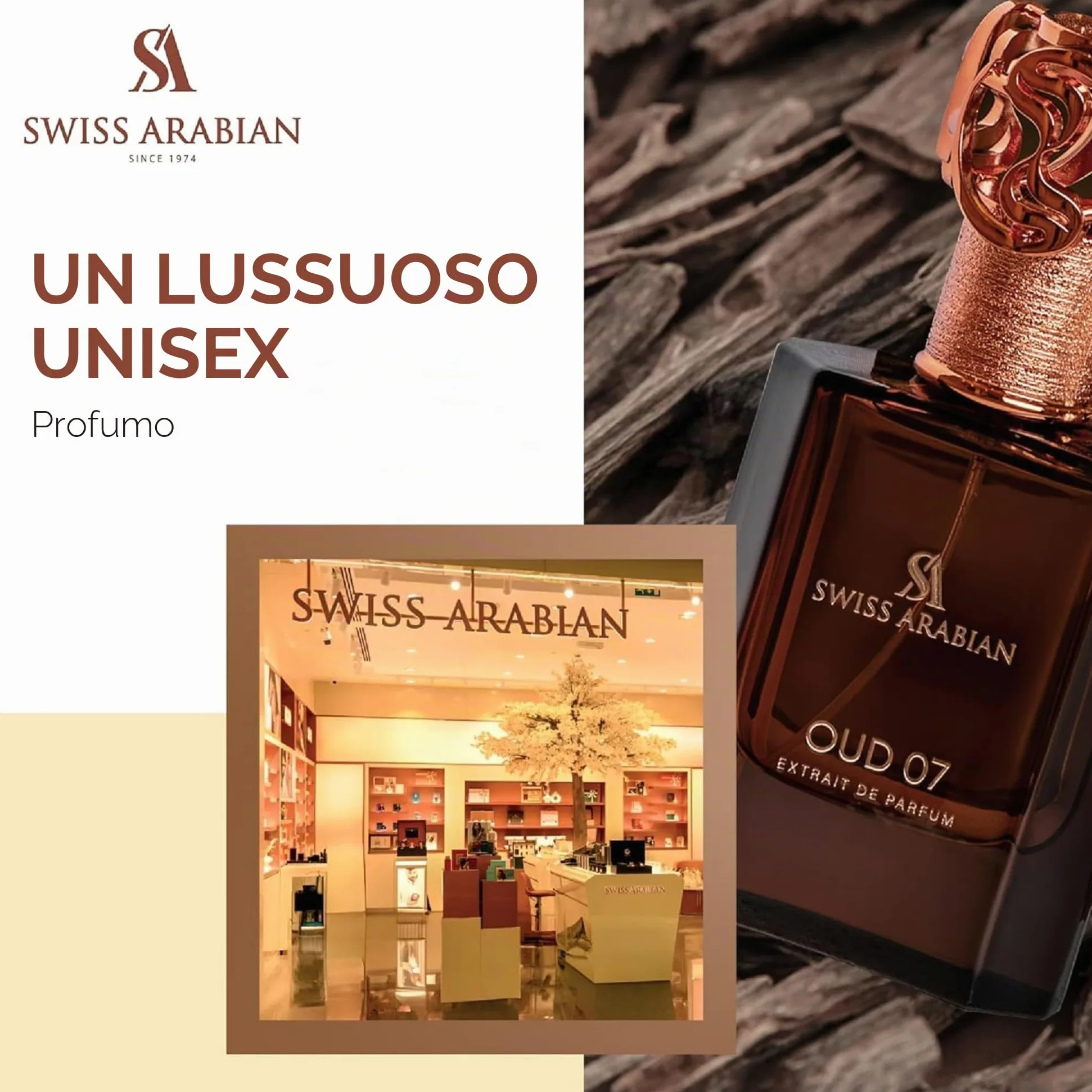 SWISS ARABIAN Oud 07 – Prodotti di lusso di Dubai – Eau de Parfum duraturo e addirittura seducente – Un profumo di alta qualità – Il lussuoso profumo dell'Arabia –