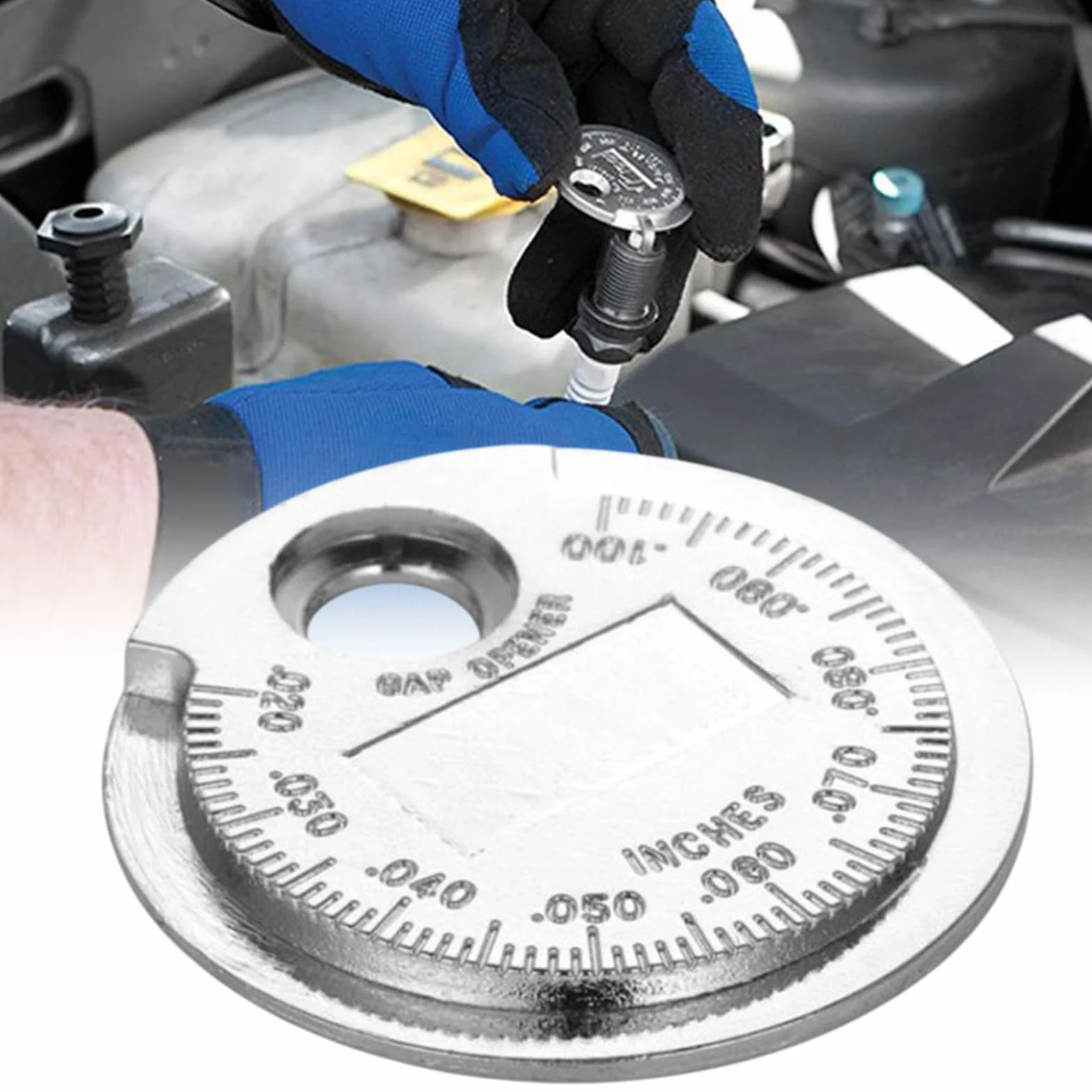 Strumento per Regolare Distanza Candele 0.6-2.4 mm Metallo a Forma di Moneta per Auto Moto Camion