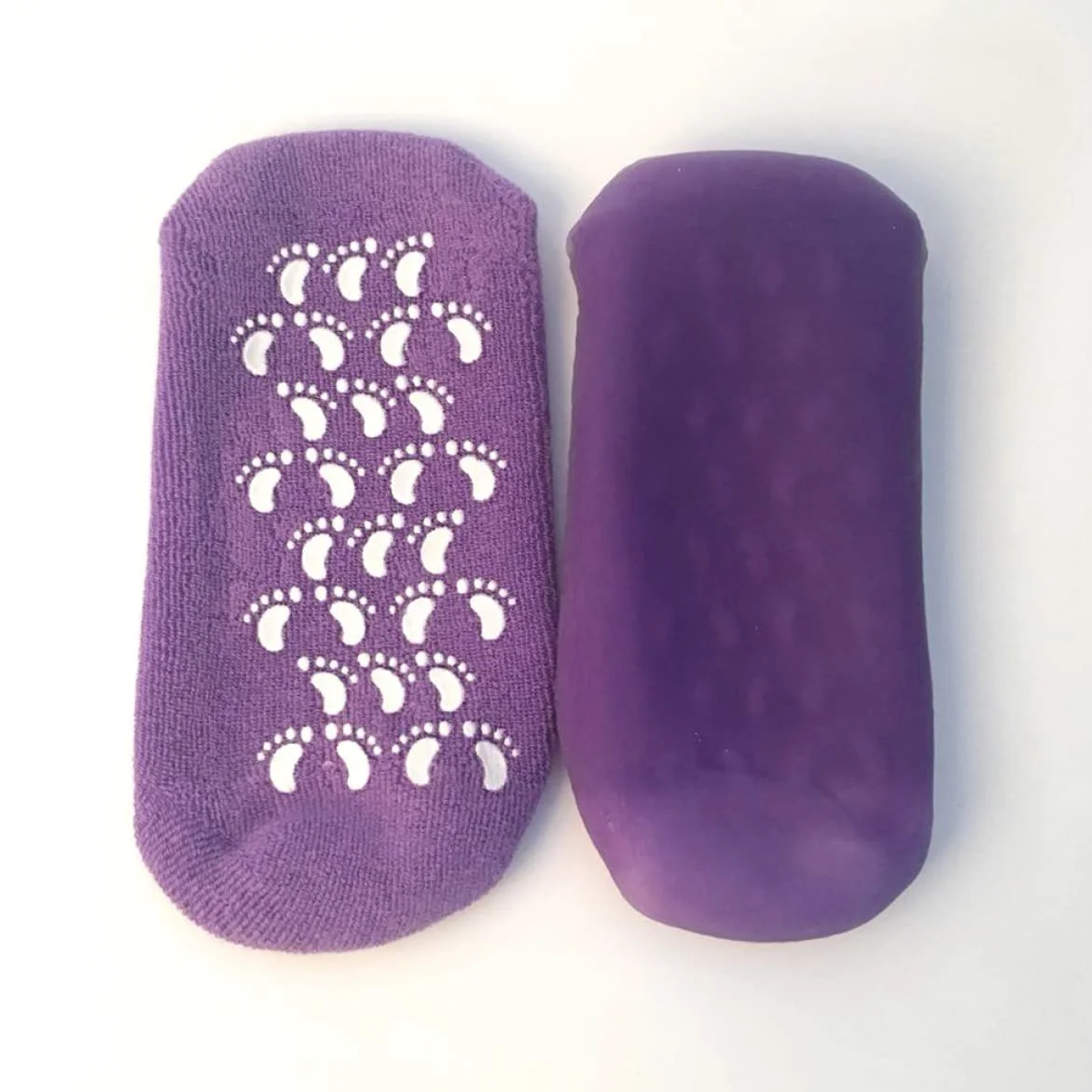 FRCOLOR 2 Pezzi Screpolato Re per Pelle E Guanti Idratanti Cura ' Guarire Cotone con Gel Ruvido Termoplastico Bellezza Piedi Calzini Spa Viola Secco