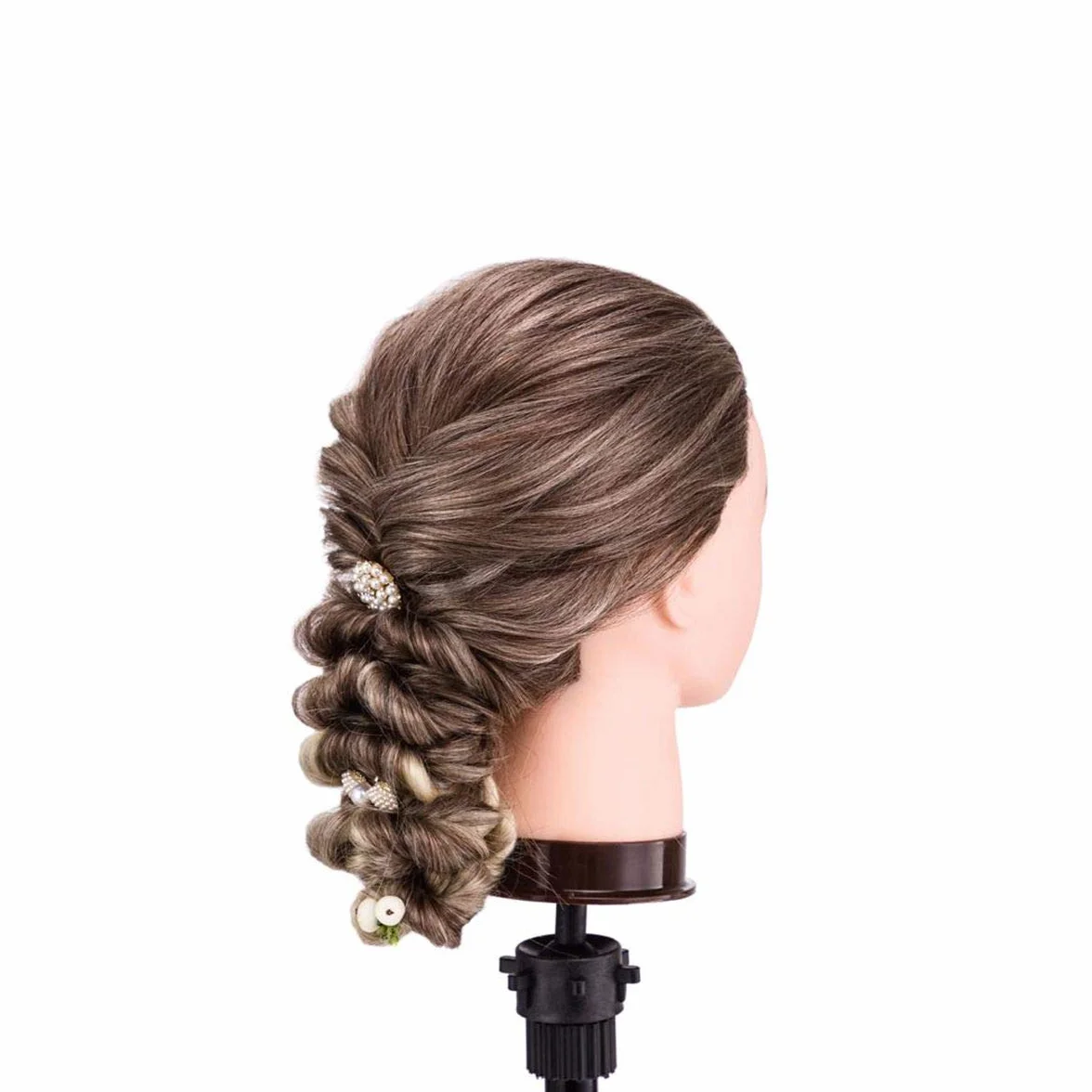Testina Parrucchiere 26" Capelli Sintetici Morbidi con Staffa e Accessori