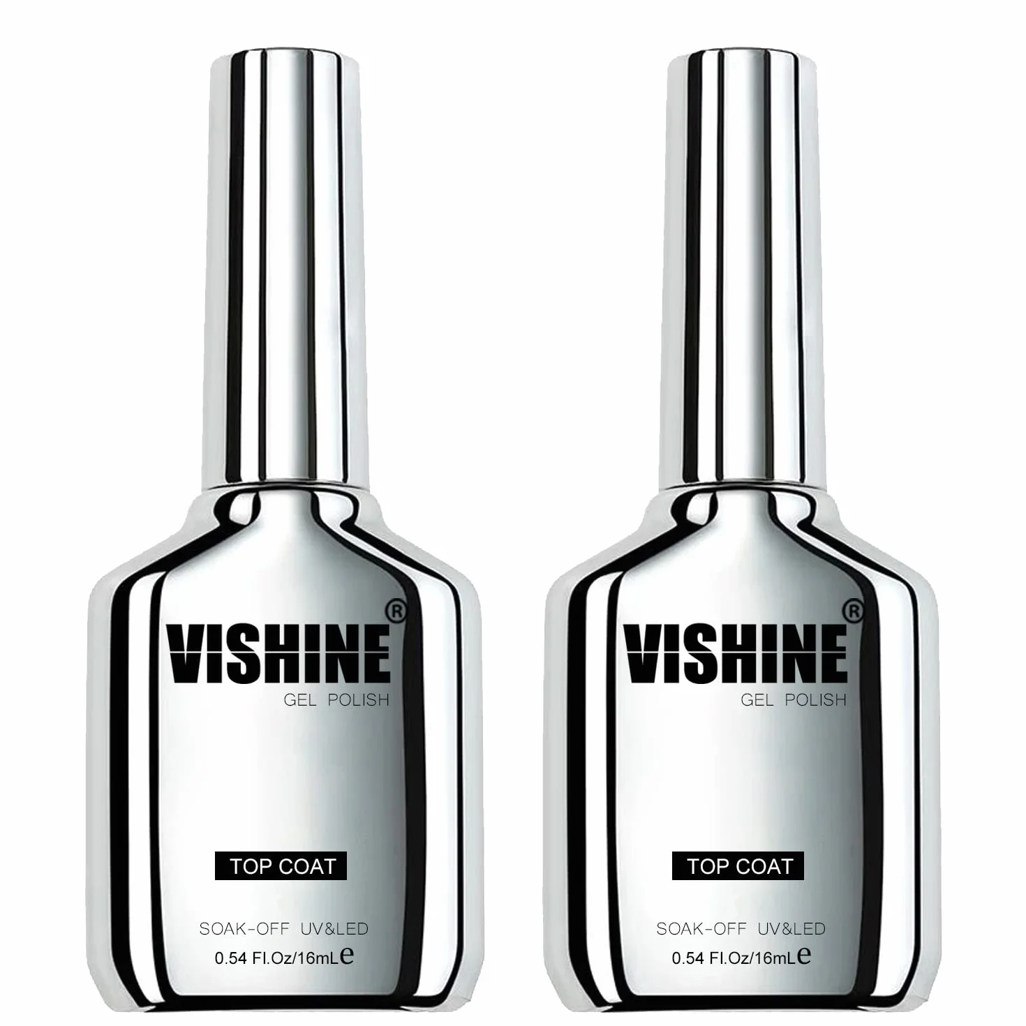 Vishine Smalto gel semipermanente ultra lucido top coat no wipe 2 x 16 ml