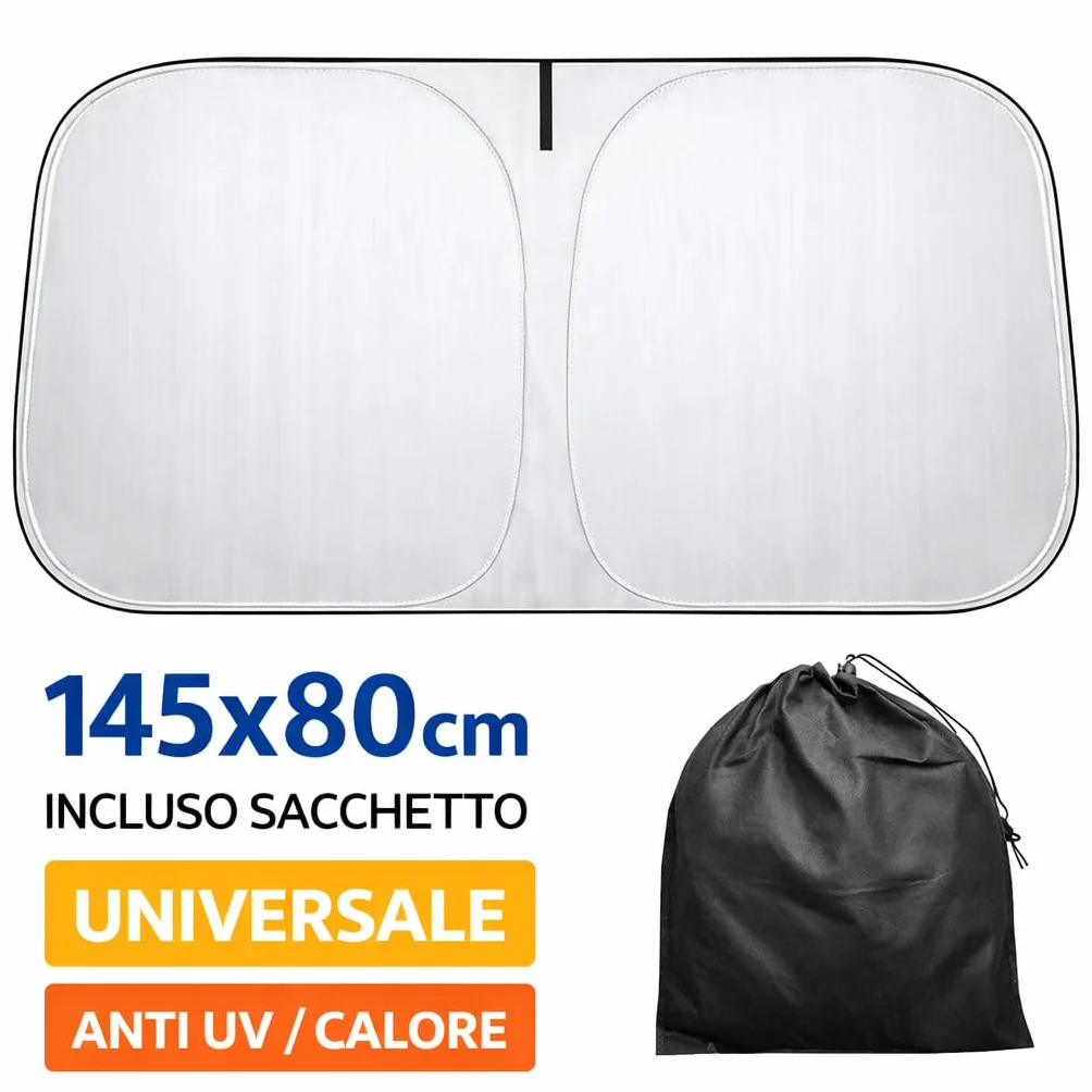Parasole Auto Parabrezza Universale Protezione UV Anti Calore 145x80 cm