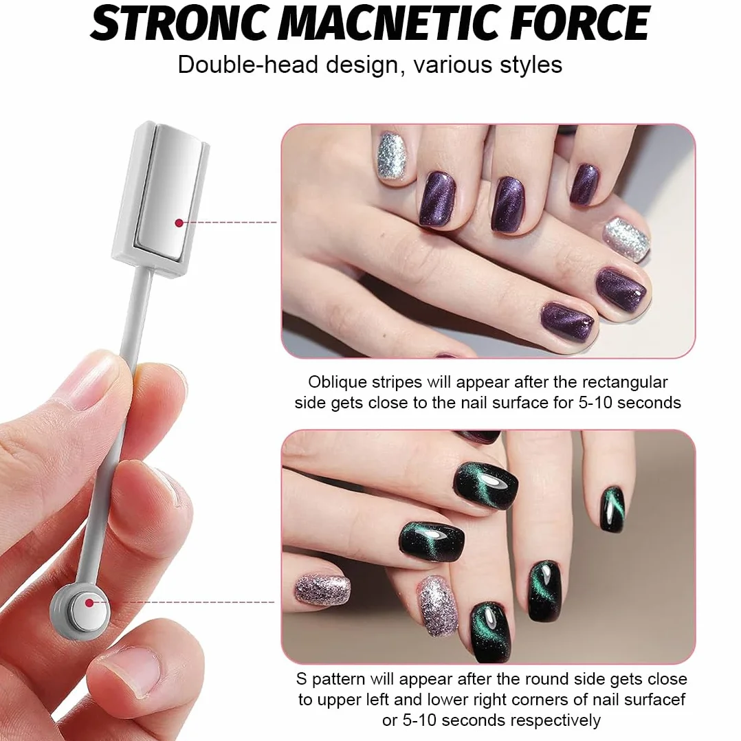 Cat Eye, 1.4 * 9.8cm,penne magnetiche a forma di occhio di gatto, Nail Art Magnetico Stick Set,per nail art fai da te