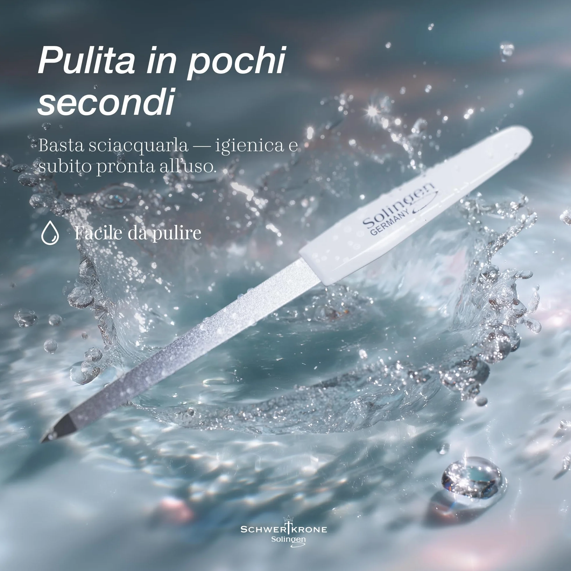 SCHWERTKRONE Set 4 Lime per Unghie in Zaffiro - Solingen, 4 Pezzi Diverse Misure per Manicure e Pedicure