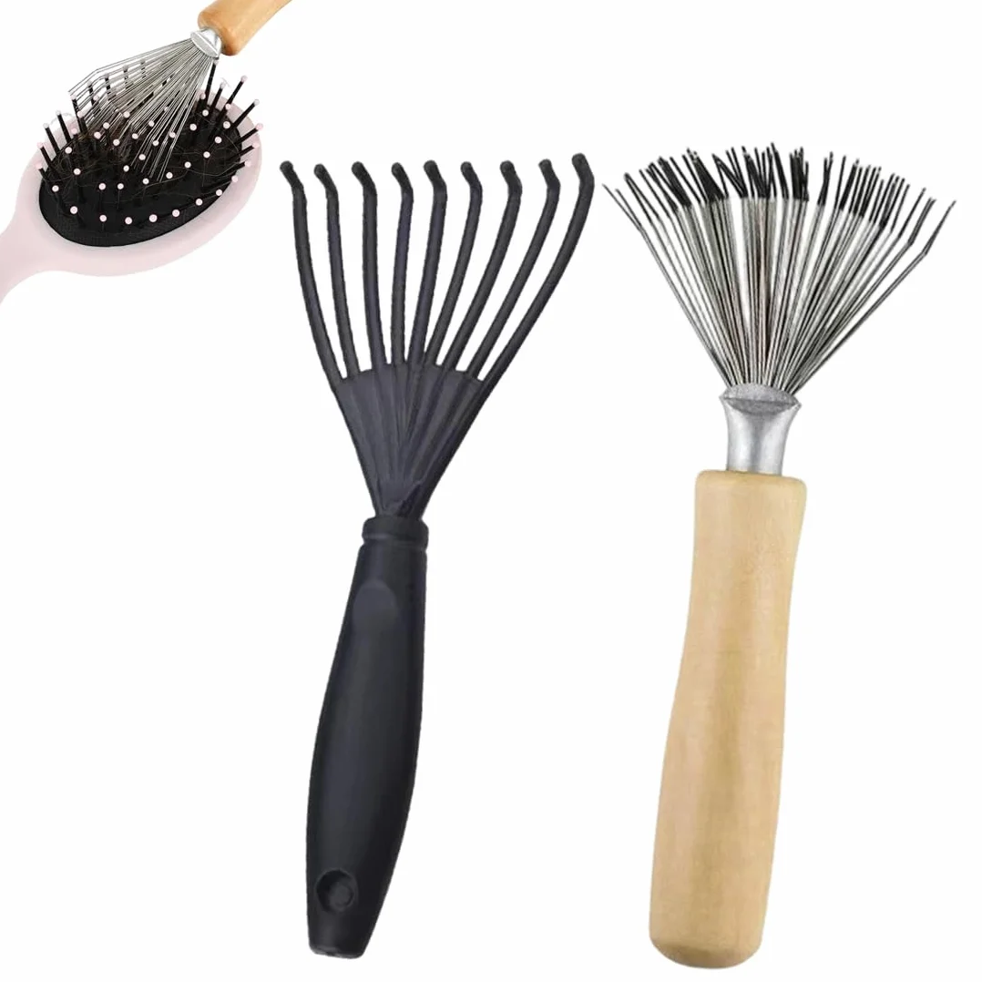 Spazzole per Capelli Pulisci Strumenti per la Pulizia con Rechen Design e Manico in Legno Mini Accessorio 2 Pezzi