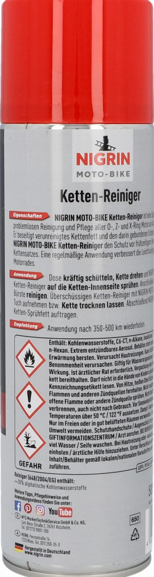 NIGRIN MOTO-BIKE Detergente per catena per moto 500 ml