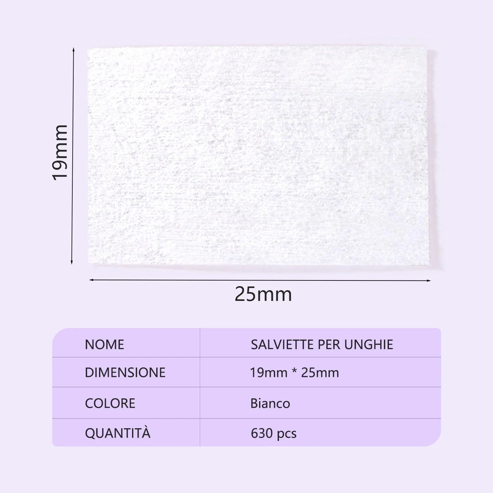 630 Pezzi Pad Unghie Sgrassare, Dischetti Cotone Senza Pelucchi Pulizia Unghie e Gel Bianco