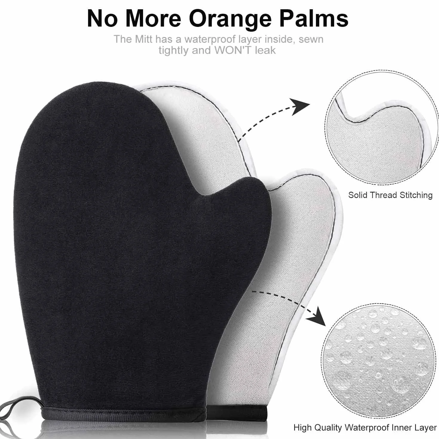 3 in 1 Kit Guanto Autoabbronzante Guanto per Autoabbronzante Self Tanning Mitt Applicatore Abbronzatura Spalma Crema Schiena Pennello Autoabbronzante Guanti Applicatore Crema Schiena