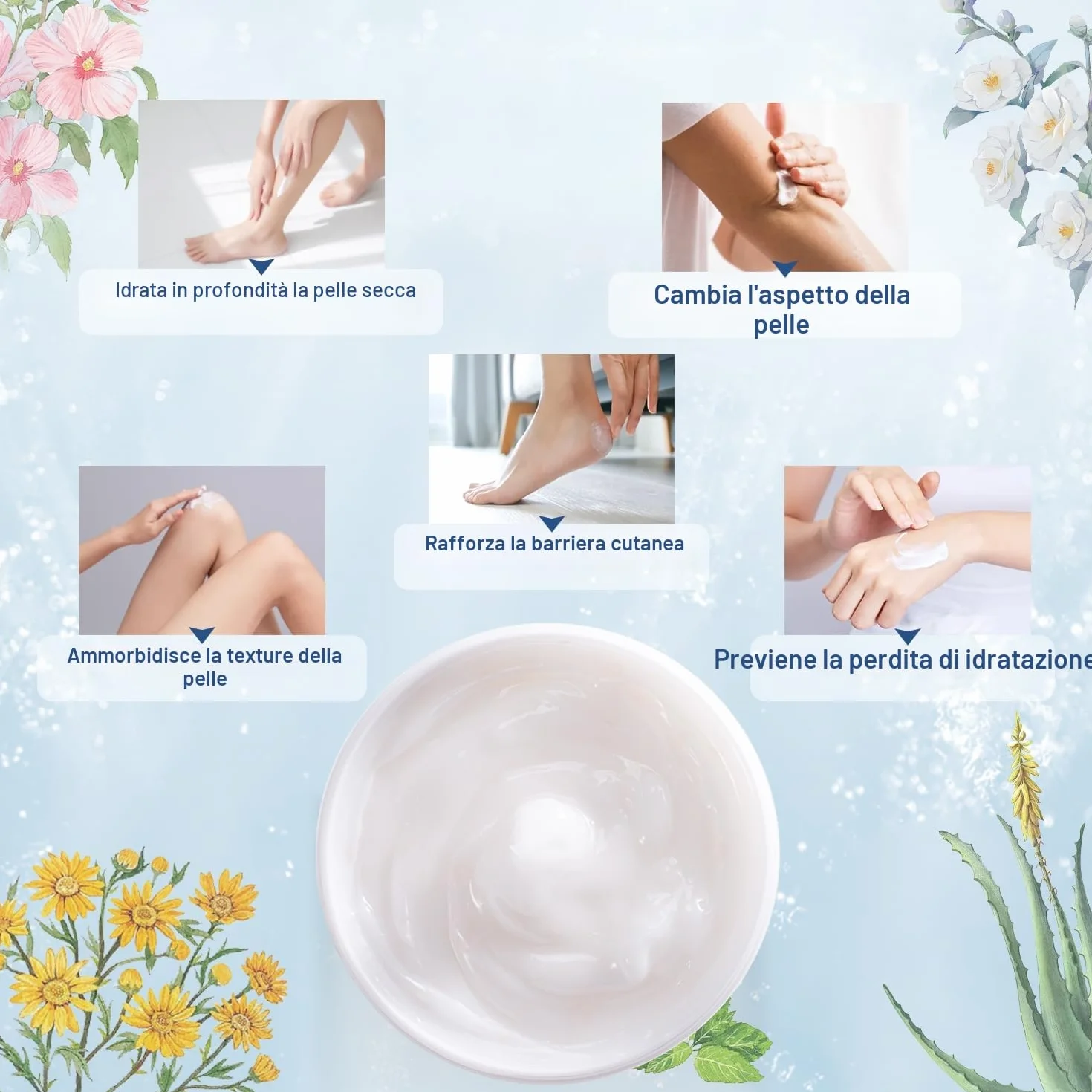 OUKEYA Crema Urea 42% Acido 2% per Piedi Mani Corpo Secco Screpolato, Rimuove Calli Duroni