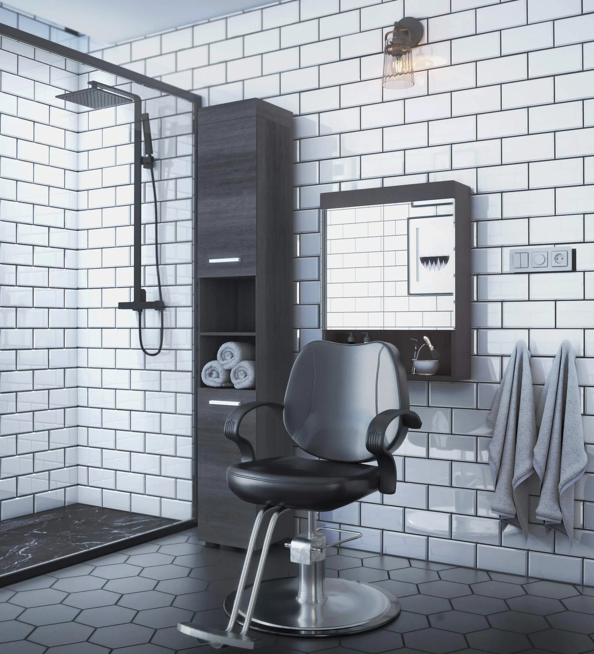 Barberpub Sedia da parrucchiere da parrucchiere, sedia idraulica, 2057BK