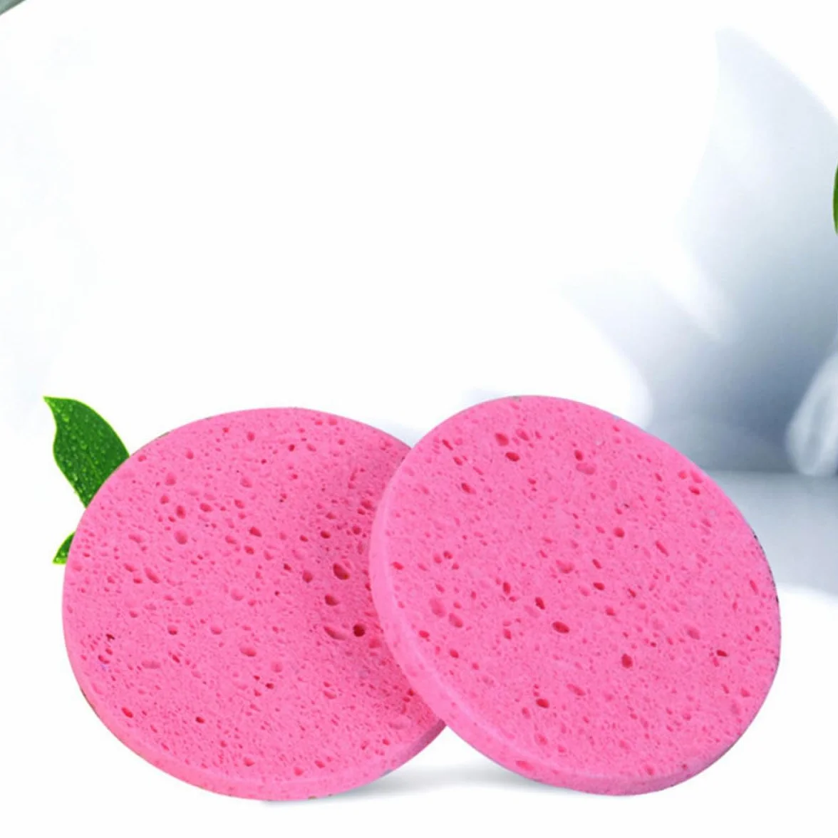 ULTECHNOVO Spugna Struccante Viso Lavabile in Spugna di Cellulosa, 50 Pezzi, 80 MM, 8 MM, Pulizia Profonda dei Pori, per Lavaggio Quotidiano