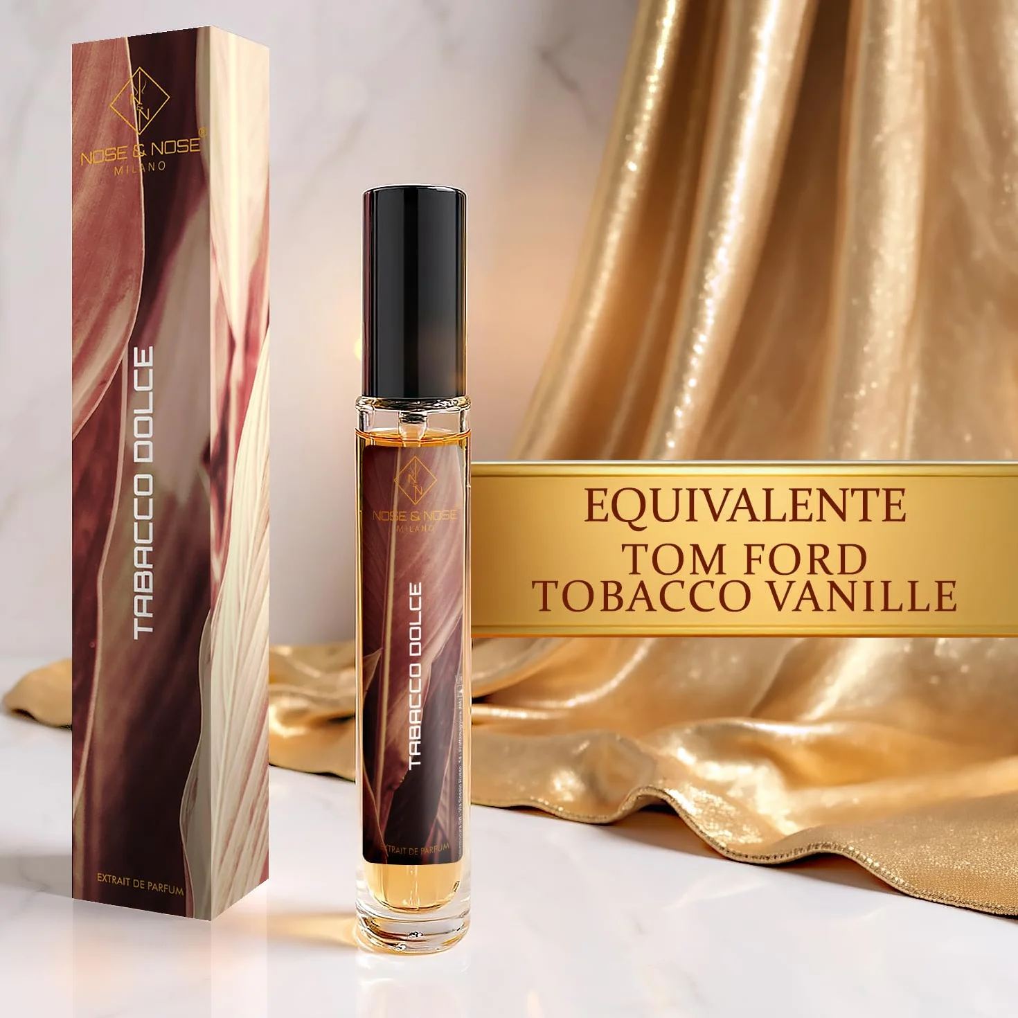 NOSE & NOSE MILANO Tabacco Dolce Profumo Unisex Extrait de Parfum Equivalente e Ispirato Tobacco Vanille - Profumo di Lunga Durata e persistente, Fragranza Intensa con 30% di Essenza Pura 100 ml