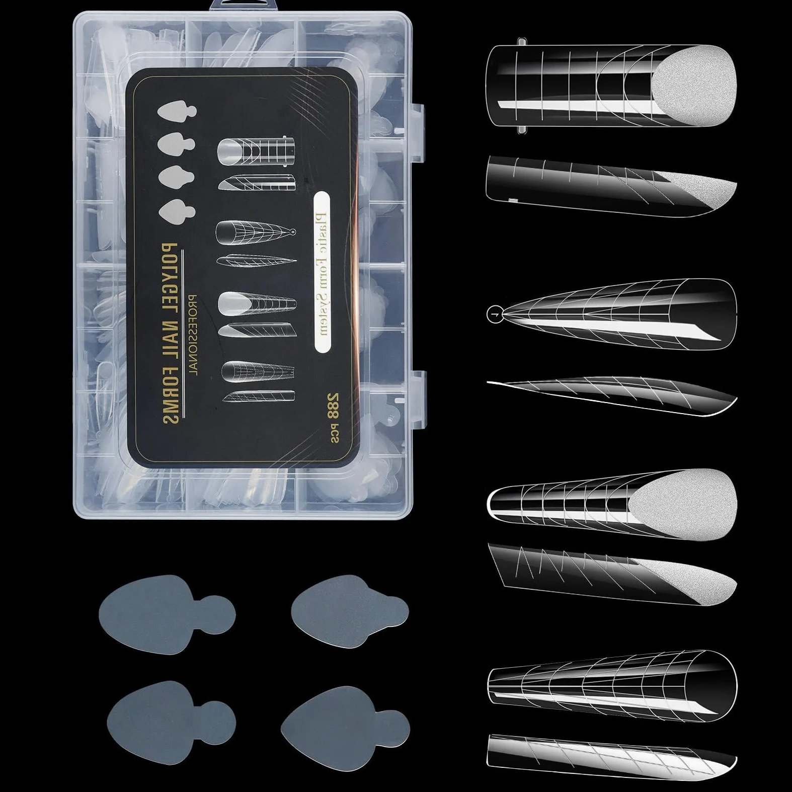 Duals Forms Set per Extension Gel Form French Line Sticker Acrilico Stampo Manicure Strumento