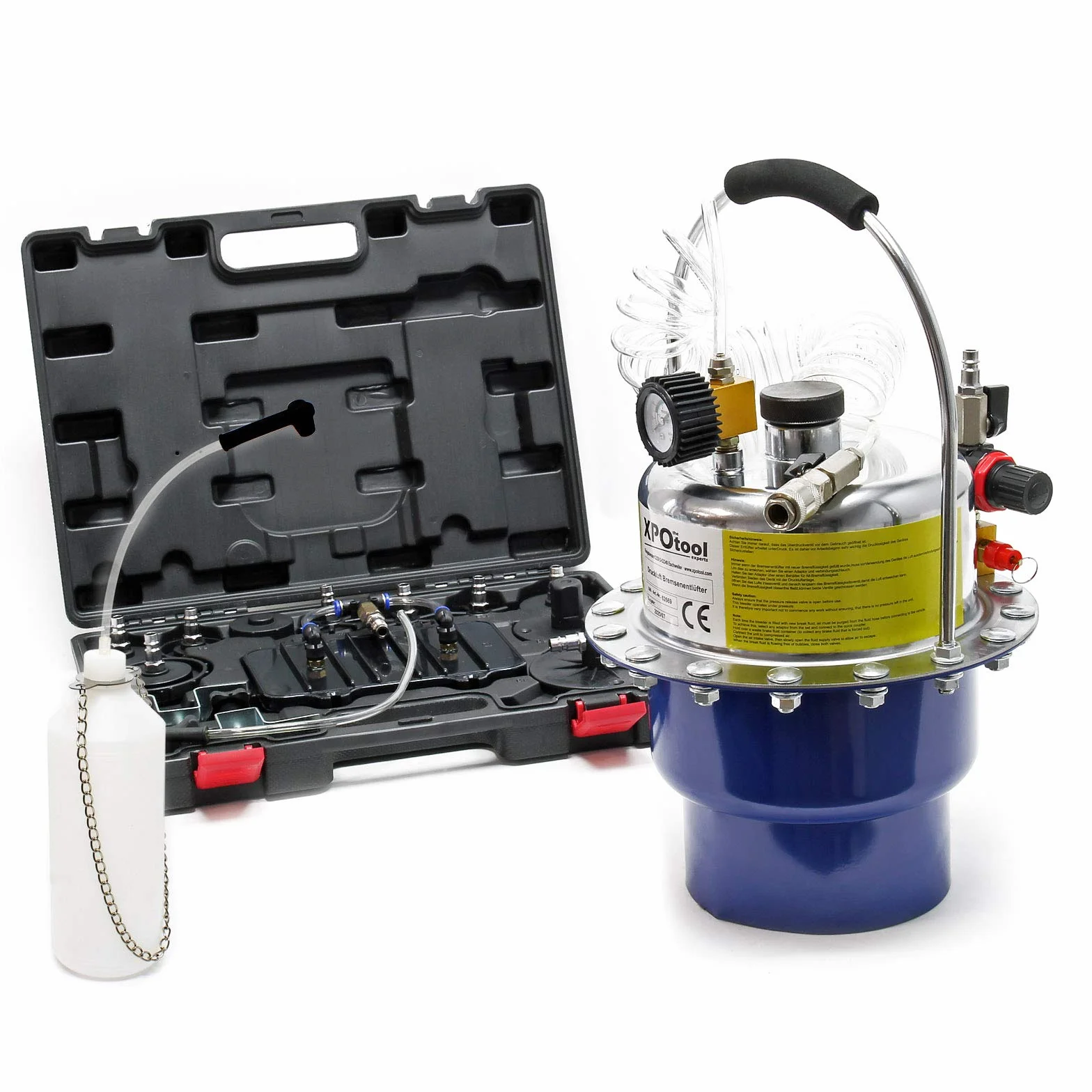 XPOtool Dispositivo pneumatico per spurgo freno ad aria compressa 3bar serbatoio 5 litri