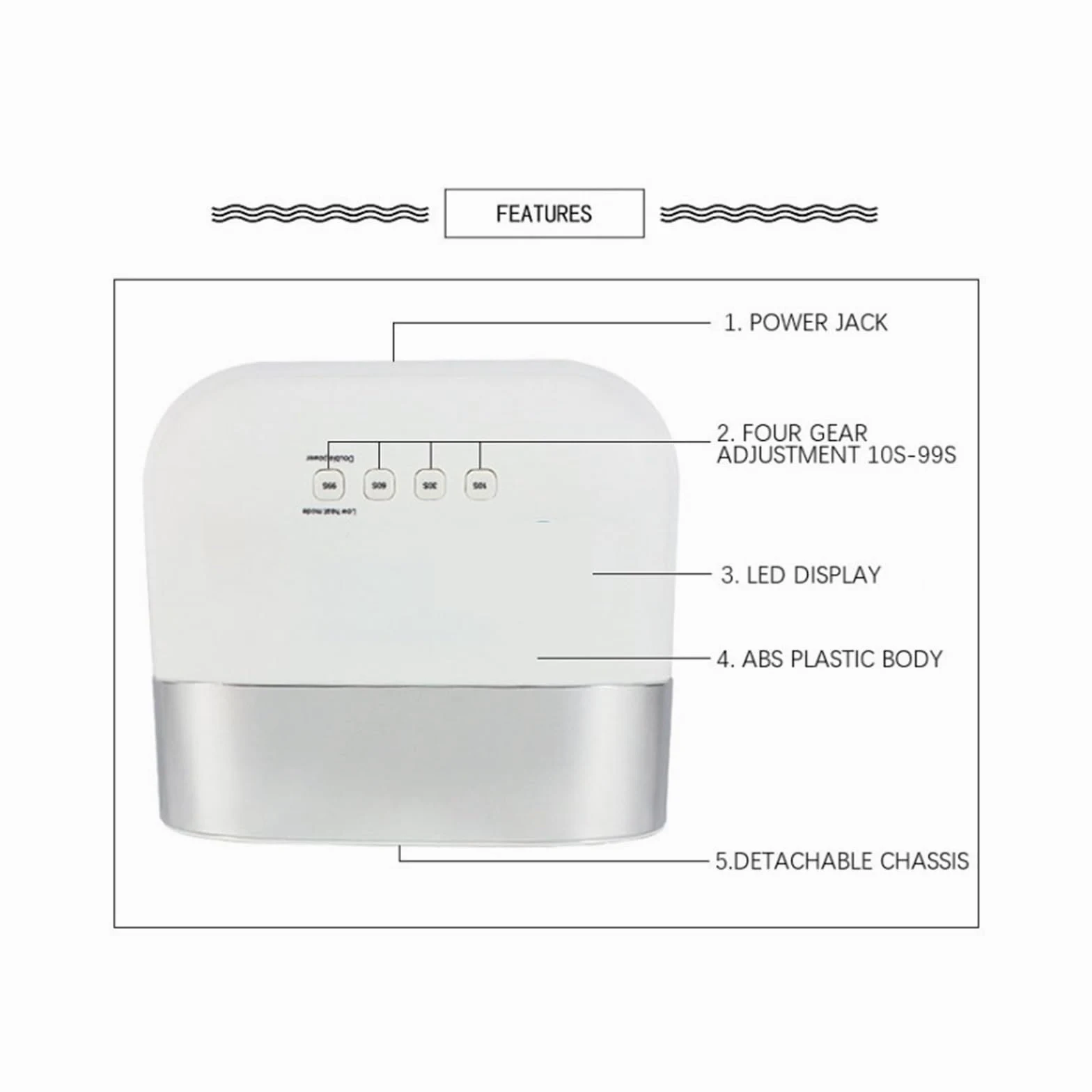 Lampada Unghie, Lampada for unghie LED UV 48W Lampada LED UV intelligente Asciuga unghie 36PCS LED Smalto gel Sensore automatico intelligente Asciuga unghie con una mano Attrezzatura for unghie ad asc