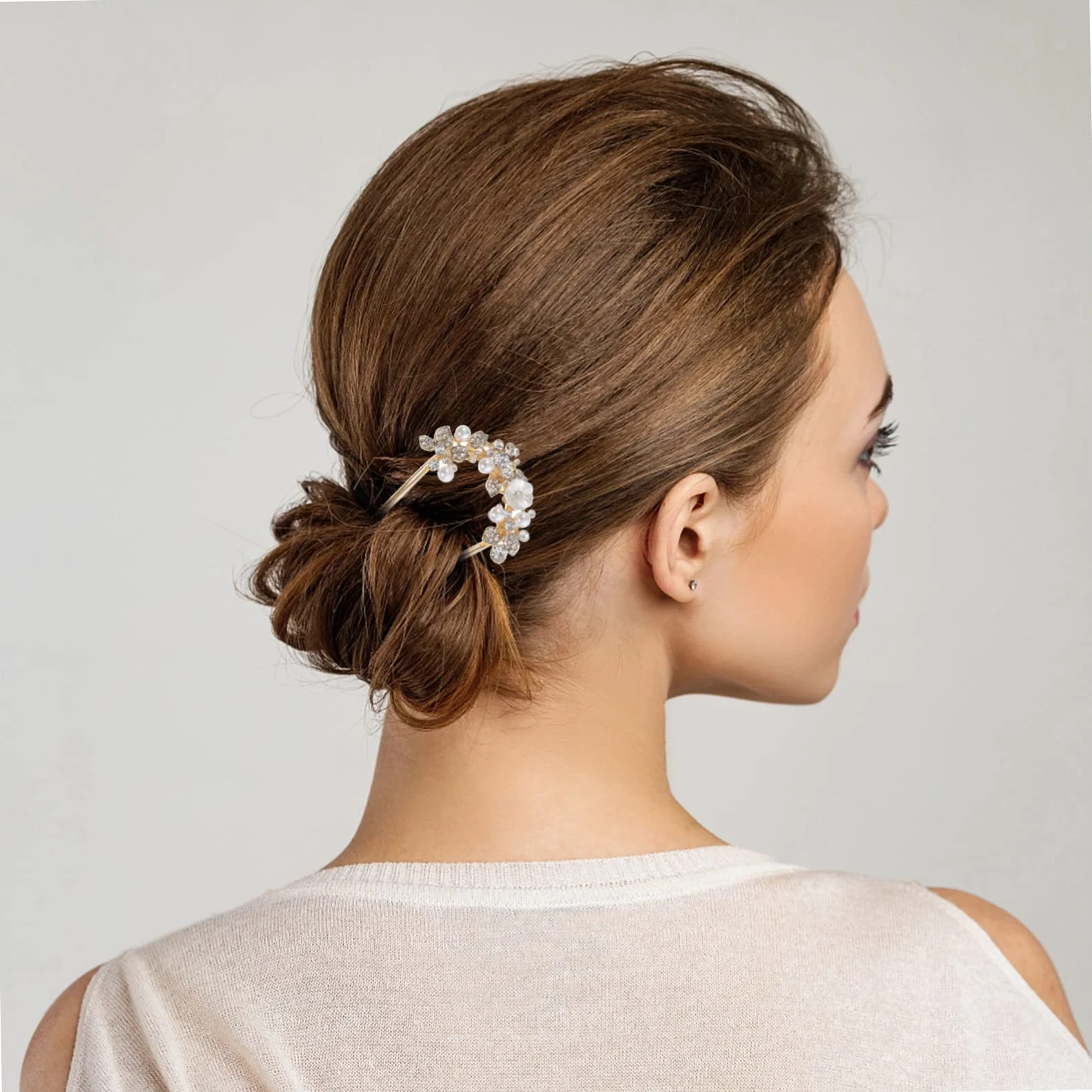 minkissy 3pezzi Fermaglio Elegante Per Con Perle e Strass Accessorio Moda Per Donne e Ragazze Design Raffinato Per Acconciature Formali e Informali