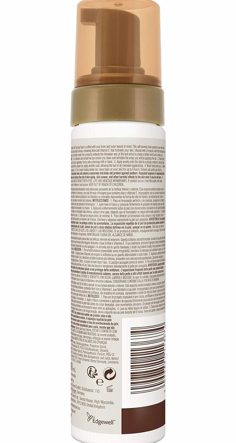 Hawaiian Tropic Self Tanning Foam Light/Medium 200 ml Aloe Vera Vitamina E