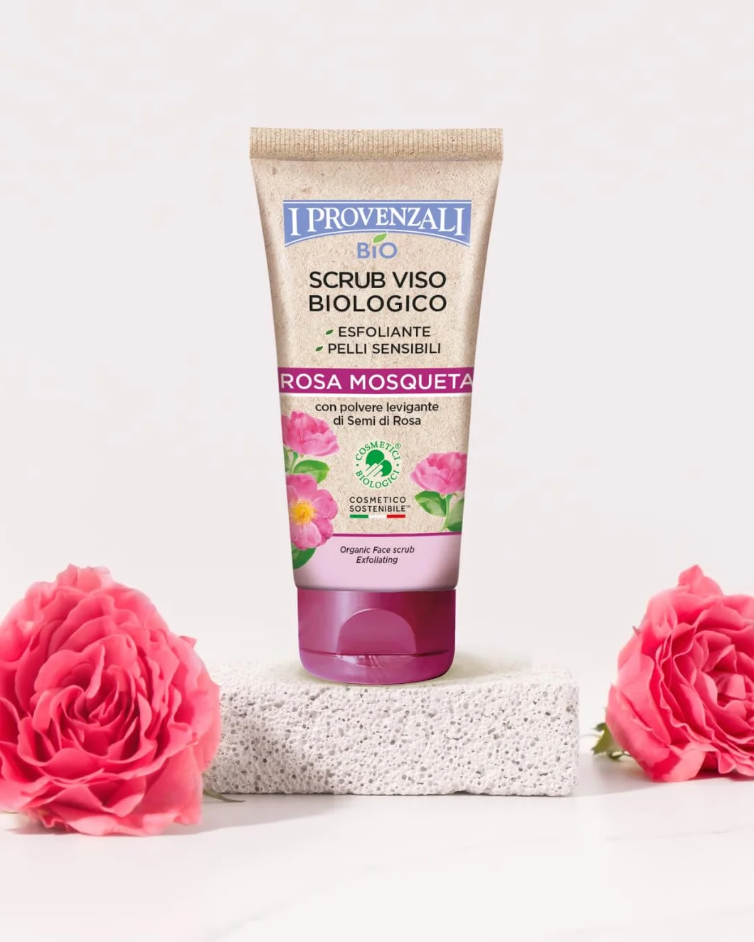 I Provenzali | Scrub Viso Biologico Rosa Mosqueta, 75 ml