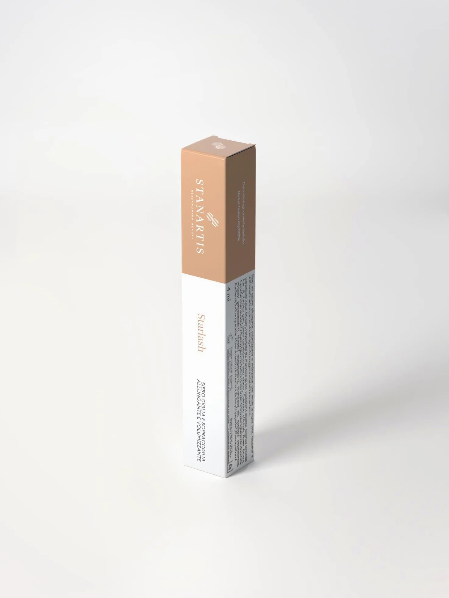 Stanartis Siero Ciglia e Sopracciglia con Peptidi e Fattori di Crescita, Trattamento Rinforzante e Infoltente per Ciglia Più Lunghe e Sopracciglia Più Dense, Formula Trasparente, 4 ml
