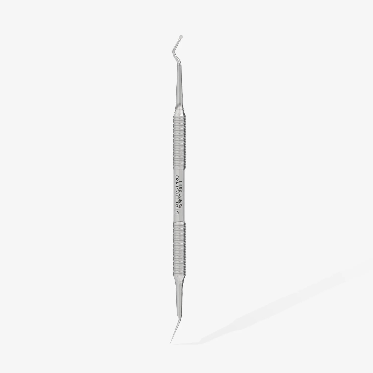 STALEKS PRO by Natury Nails Pusher per pedicure, curetta a due punte: semi-sfera + becco, acciaio inox AISI 420, Expert (PE-20/1)