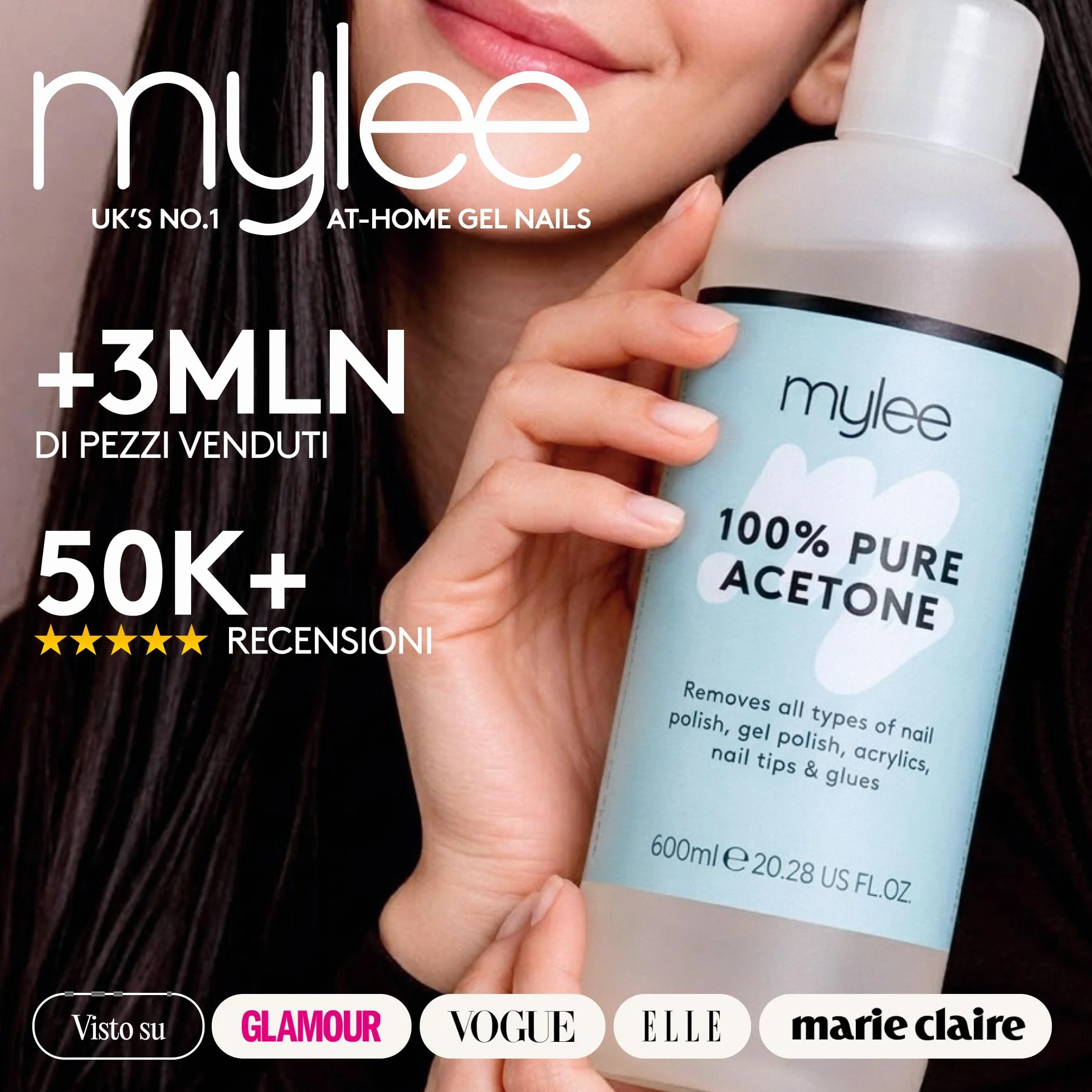 Mylee 100% Puro Acetone Solvente per Unghie per Smalti Gel UV/LED