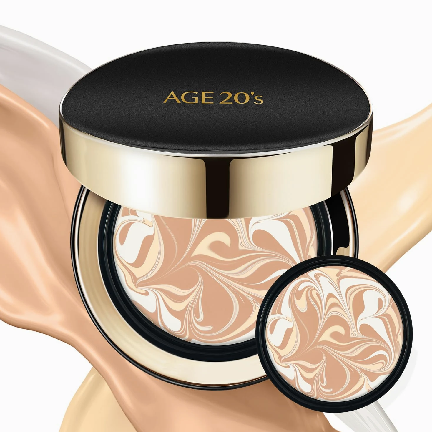 AGE20'S Signature Essence Pact SPF 50+ | Confezione da 2 | 21 Beige Chiaro | Fondotinta in crema, finitura luminosa, copertura naturale | Korean Cushion Foundation