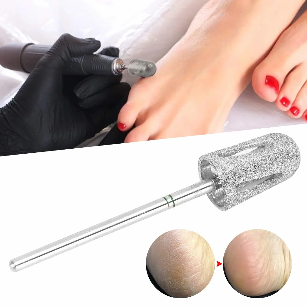 Punta a Cono Diamantata per Pedicure Trapano Unghie Carburo Pulito Cuticole Frese Rotanti Lima Elettrica Manicure