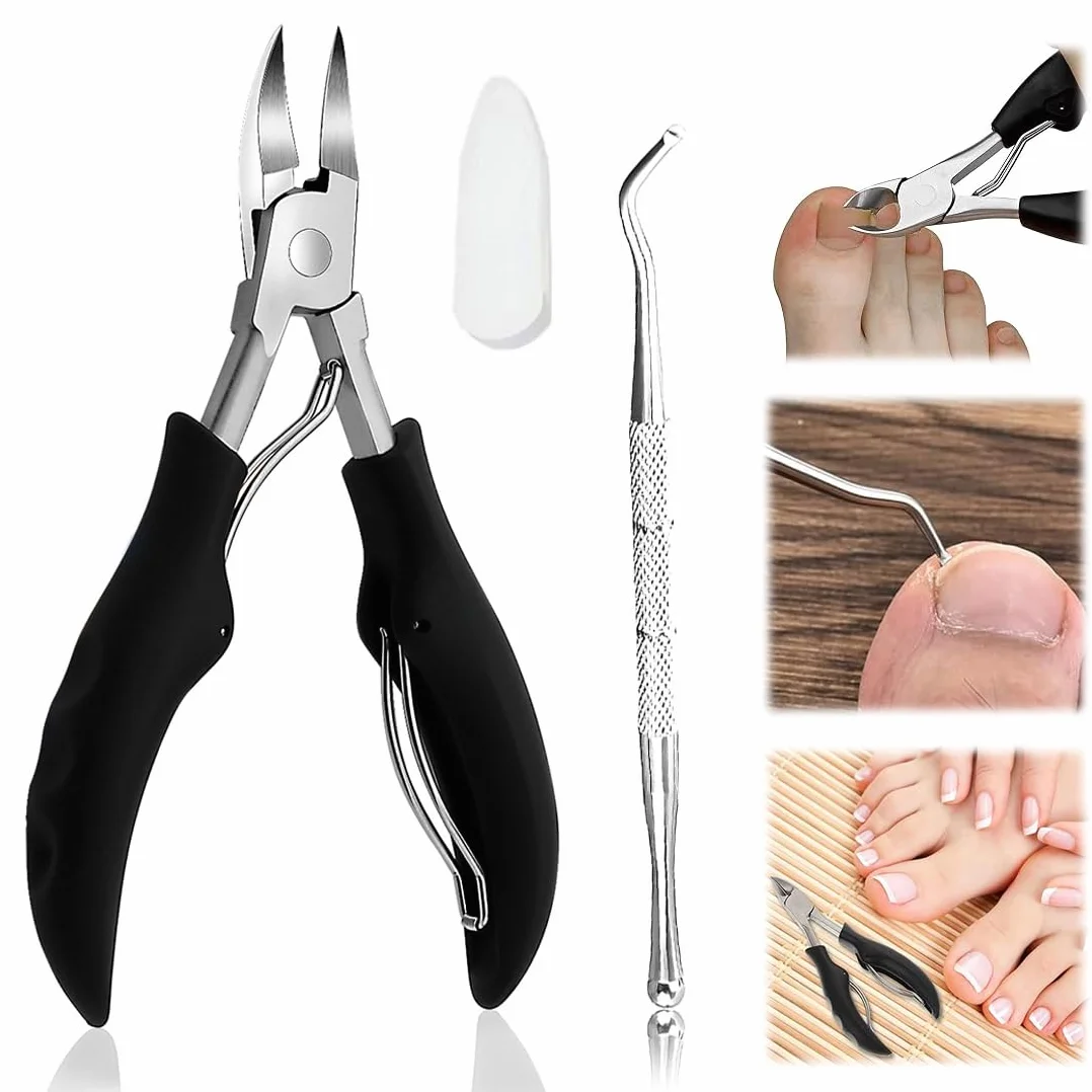 Taglia Cuticole Professionale, Tronchese Per Unghie Spesse Incarnite con Spingi Cuticole,Tronchese Unghie, Tronchesino Tagliaunghie Professinale, per Unghie Spesse e Dure Pedicure e Manicure Strumenti