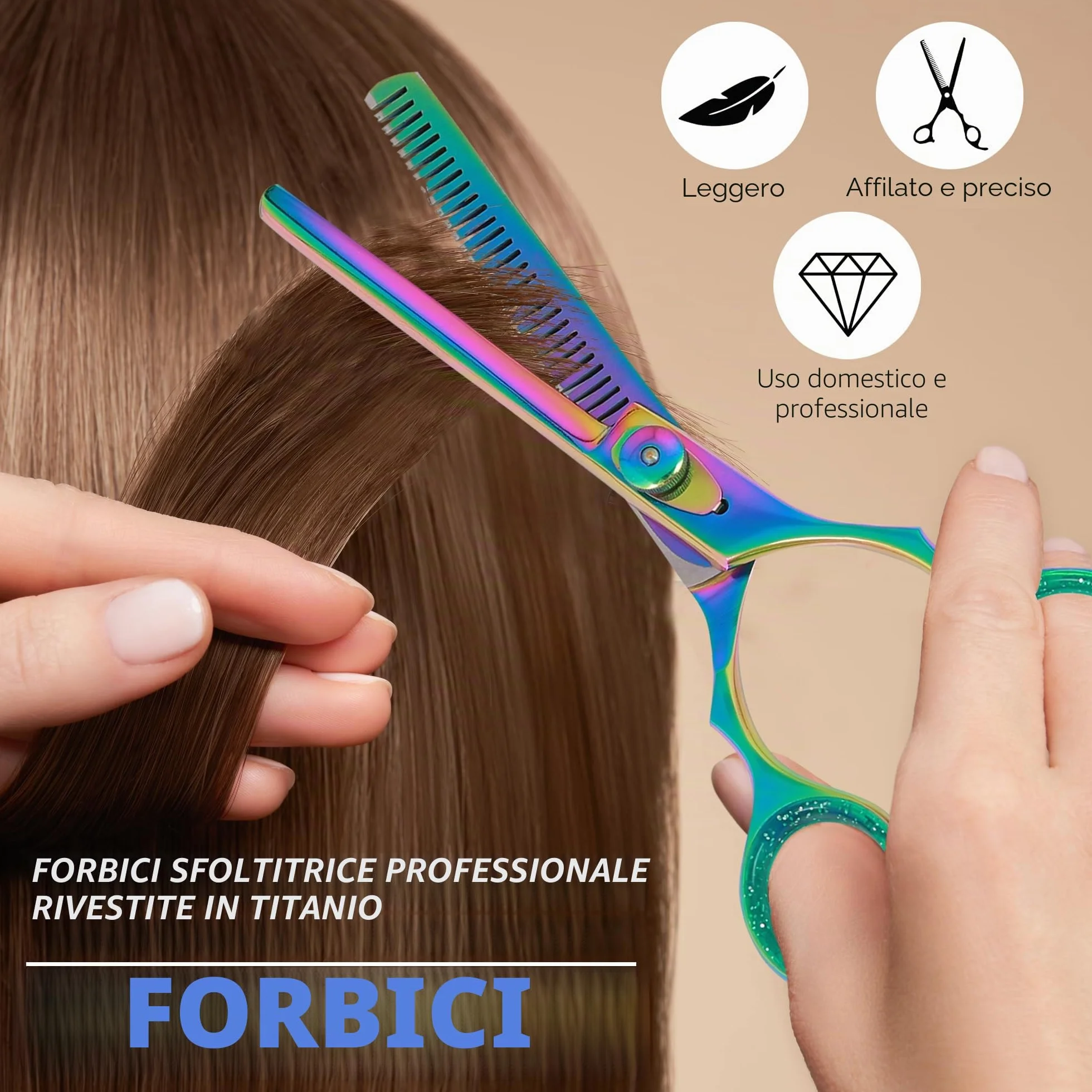 Forbici professionali per parrucchiere in titanio 14 cm