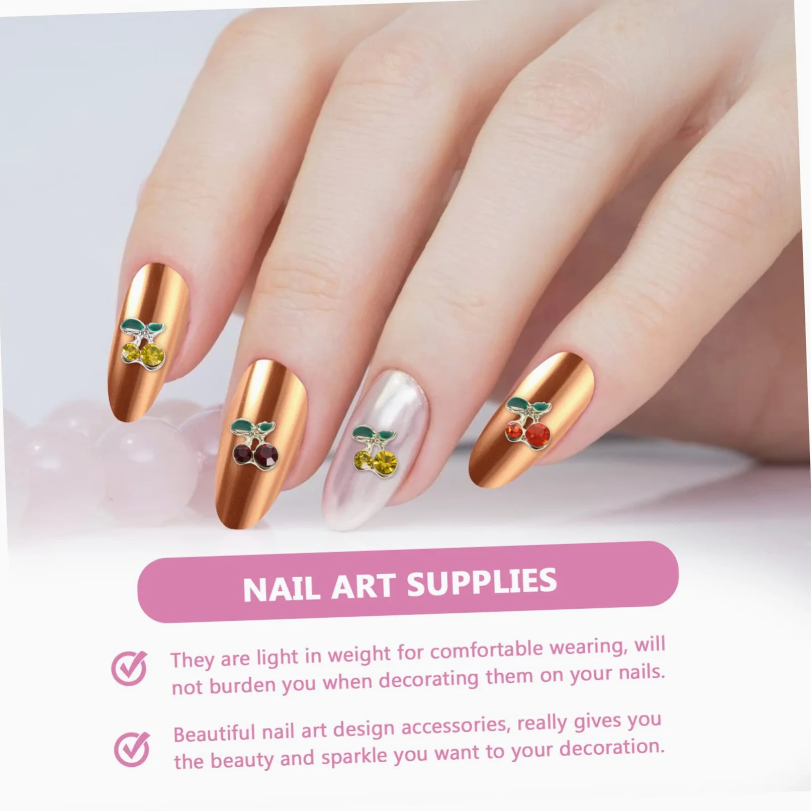 FRCOLOR 2 Set Di Ciondoli Per Unghie Gemme Di Cristallo Di Borchie Con Ciondoli Per Unghie Strass Per Unghie Gioielli Per Unghie Per Donne 60 Pezzi*2