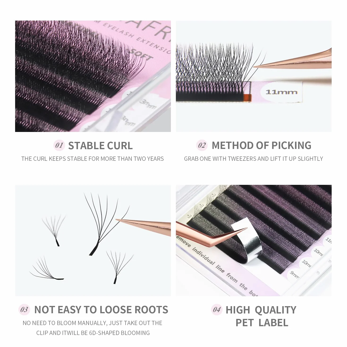 6D W Extension Ciglia 0.07 C 8-15mm Premade Fan Lash Russian Volume Eyelash Extension