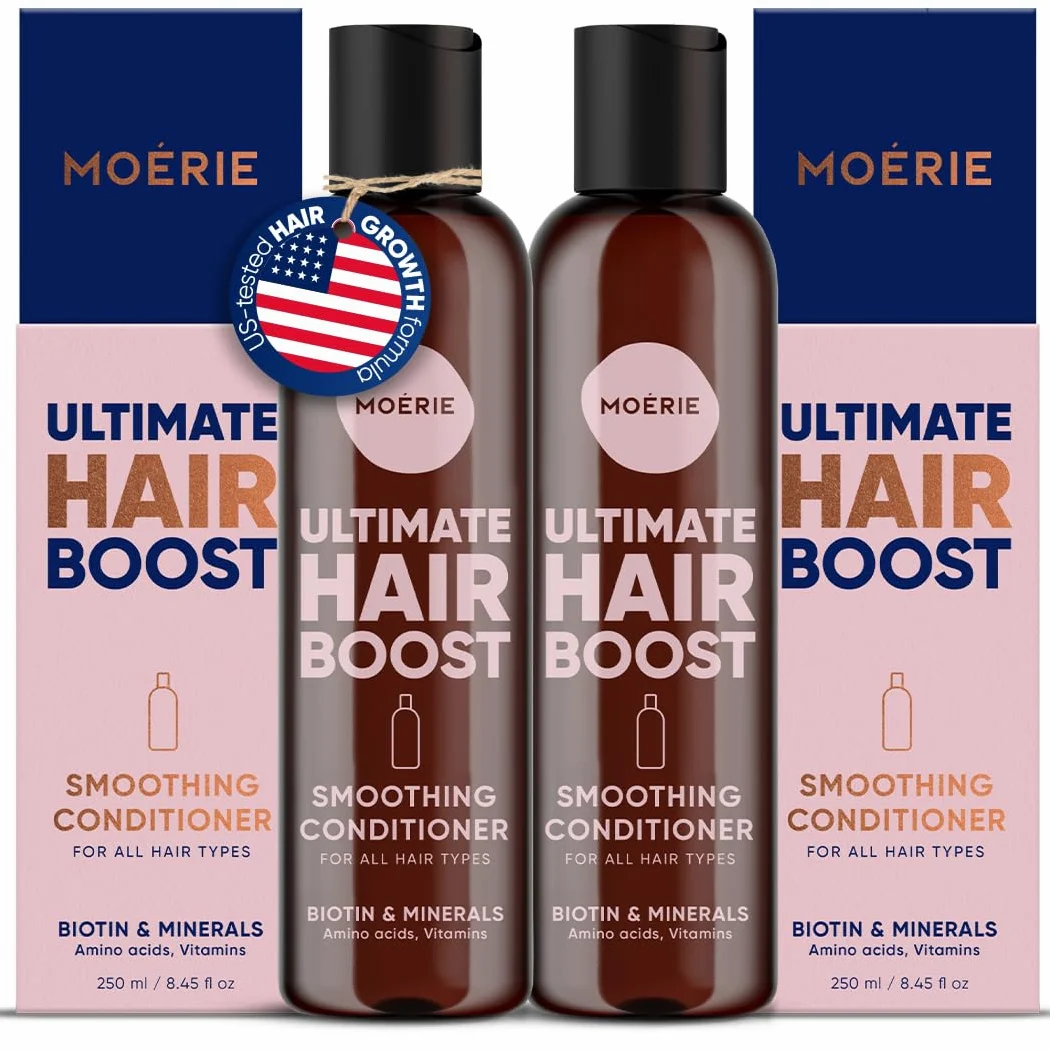 Moerie Balsamo Anti-Caduta Per Capelli Donna E Uomo, Più Lunghi E Pieni, Volumizzante, Vegan Friendly, Senza Parabeni E Silicone, Per Tutti I Capelli, Contro La Caduta Dei Capelli (250 Ml)x2