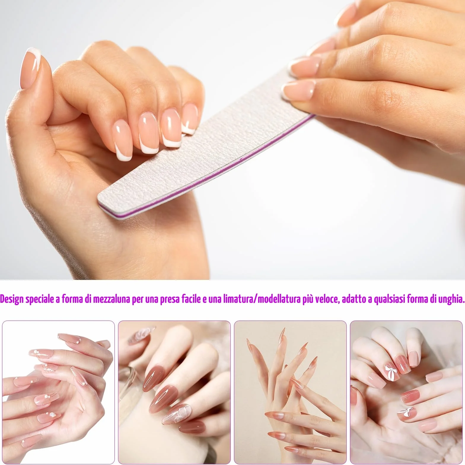 50 Pezzi Lime per Unghie 100 180, Lima per Unghie, Lima Unghie Professionale a Doppia Faccia, Riutilizzabile Lima 100/180 Unghie per Uso Domestico e Salone