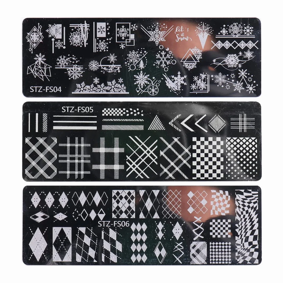 Nail Art Trilogy, Nail Template, Nail Art and Sealing Machine, Unique Snowflake e vari design a reticolo