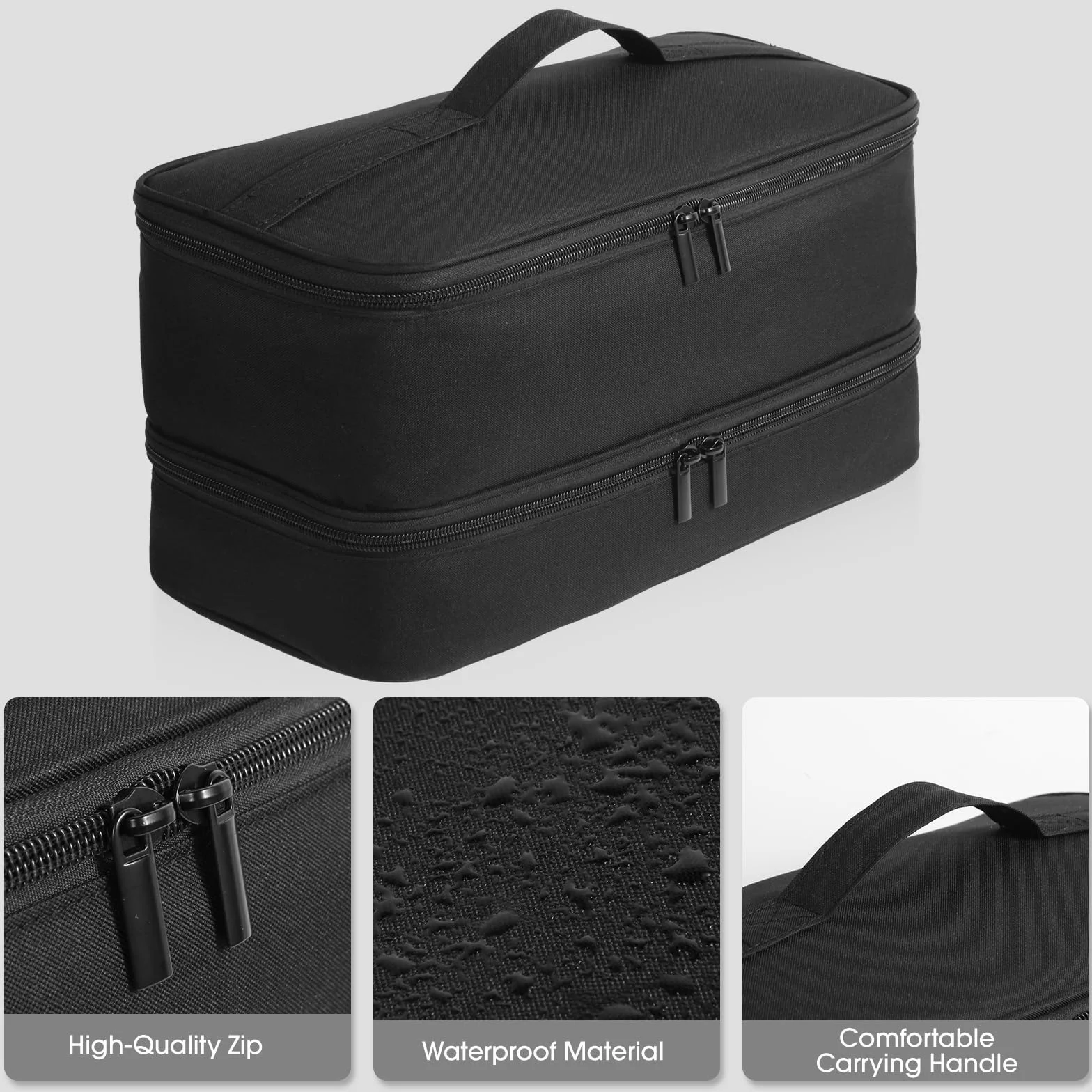 Custodia a doppio strato per Shark Flexstyle, borsa organizer portatile per Shark Flexstyle/Dyson Airwrap Styler e accessori, nero