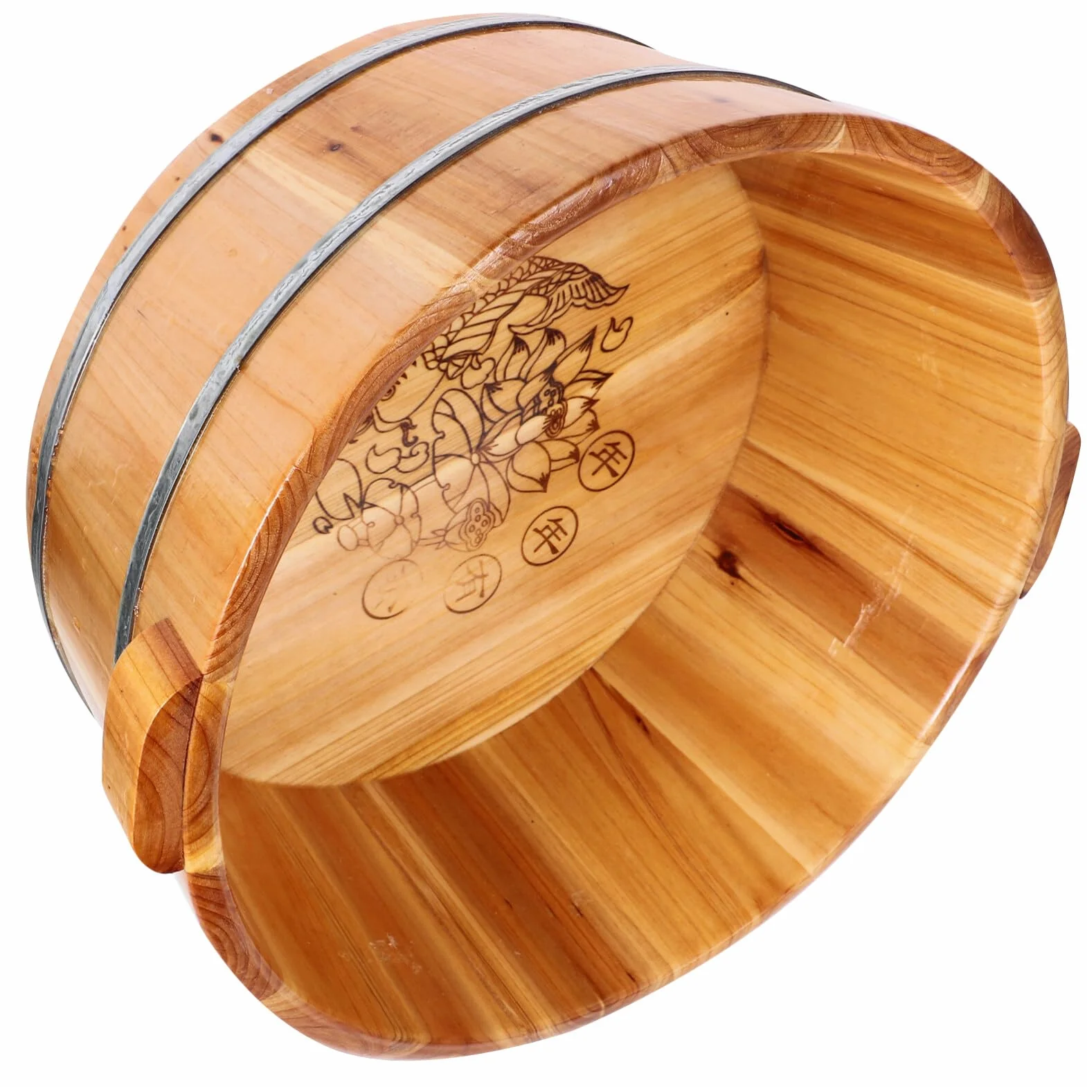 Ipetboom Secchio Per Pediluvio In Legno 36 Cm Pediluvio In Legno Per Immergere I Piedi Ciotola Pedicure Spa Massaggio Piedi Pedicure Barile Bacino Rotondo Vasca