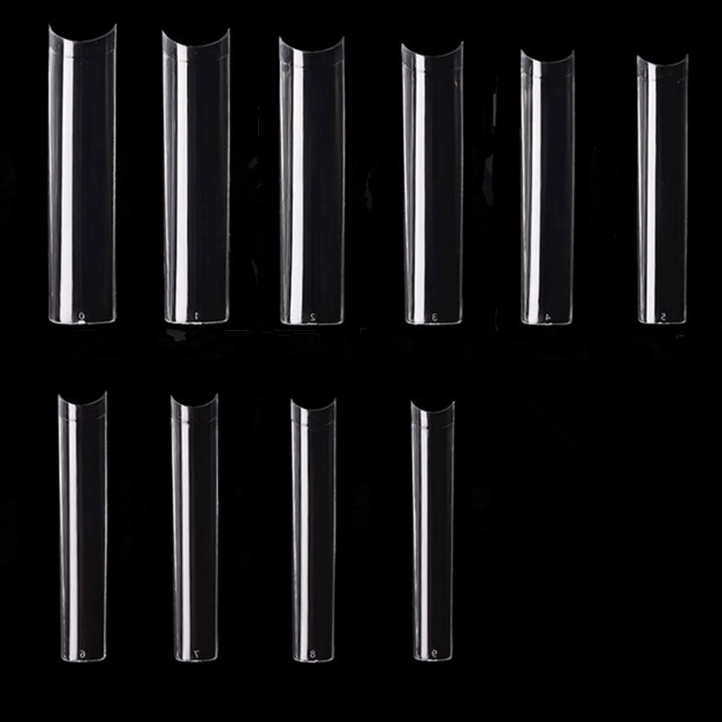 Punte per unghie quadrate senza curve C - Punte per unghie lunghe senza curva C - 500 pezzi senza curva C Xxl Punte per unghie finte dritte quadrate mezza copertura unghie finte trasparenti