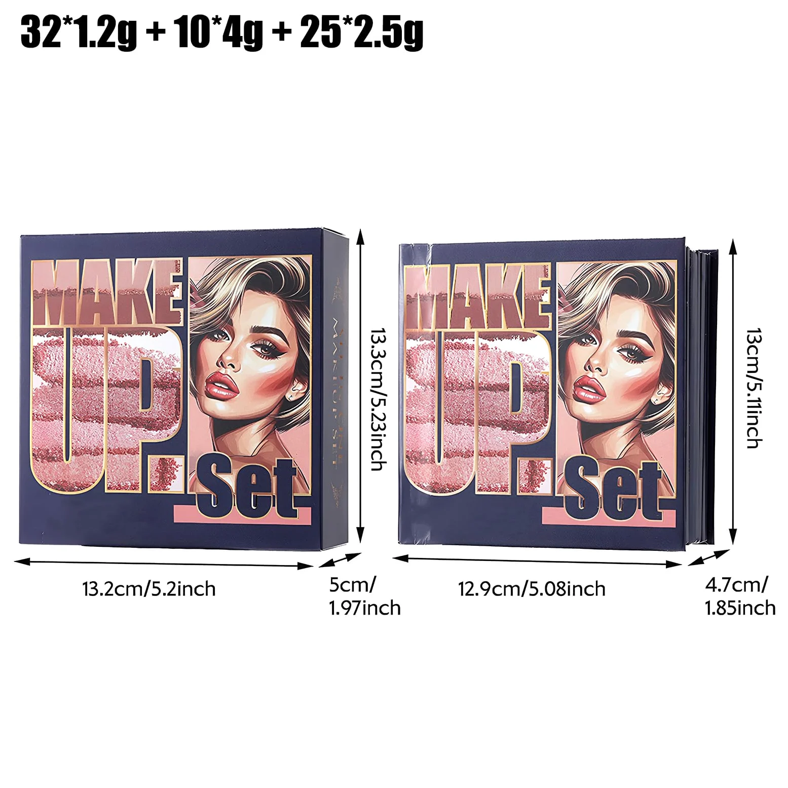 Trucco a Libro Fard Correttore Sfumabile | Trucco in Polvere per Blush e Occhi Ideale per Viso Occhi Labbra Compleanno Feste San Matrimonio Appuntamenti Viaggio e