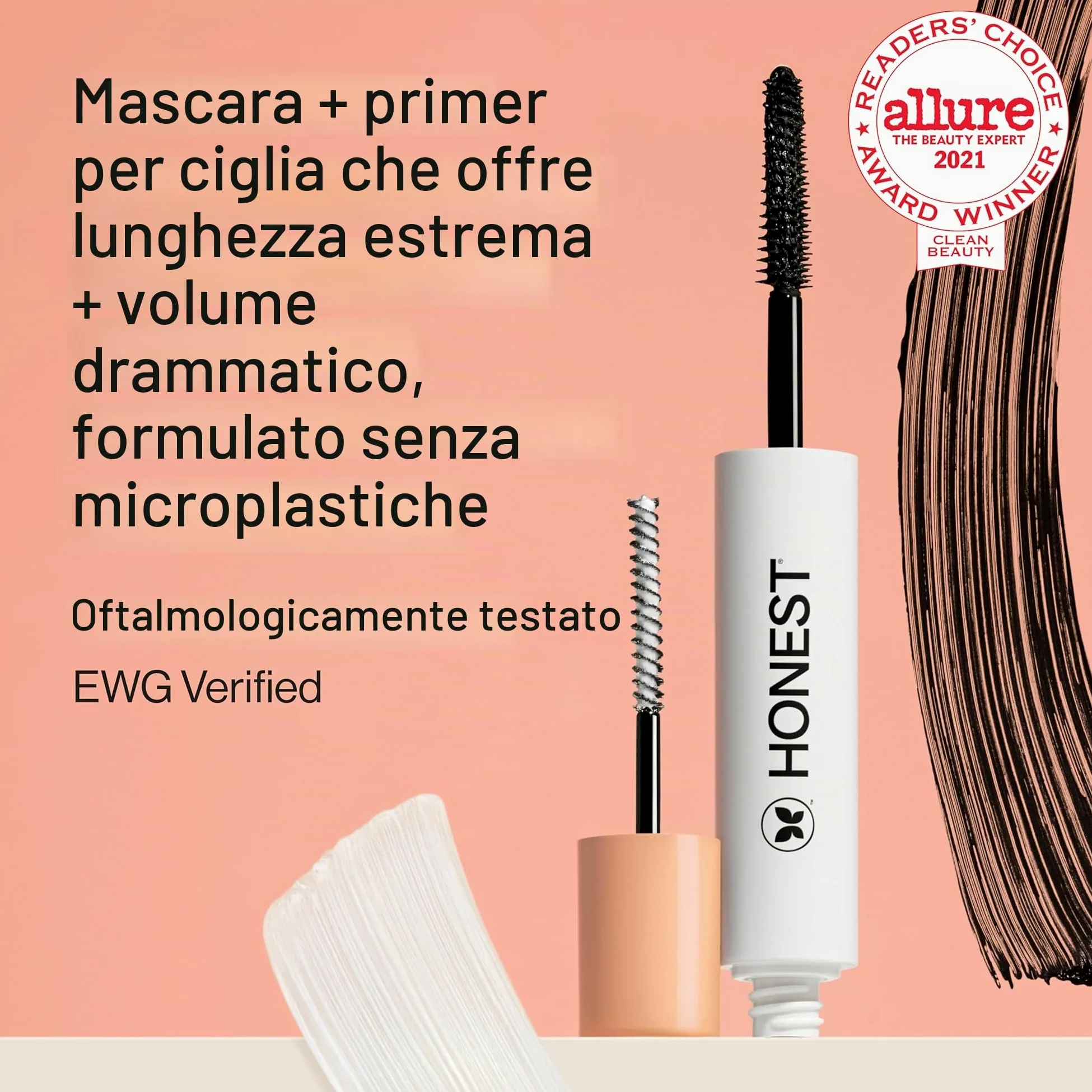 Honest Beauty Extreme Length Mascara Plus Lash Primer, 0.27 Fluid Ounce