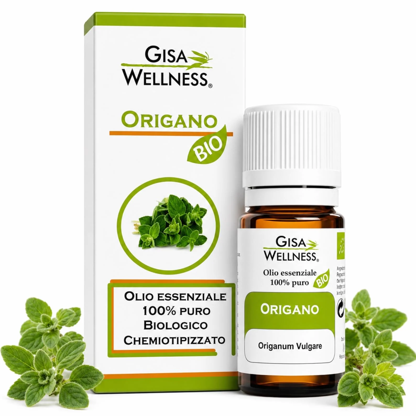 Olio Essenziale di Origano Bio 10ml, Olio di Origano Puro 100% e Naturale per Aromaterapia, Diffusori e Uso Alimentare, Made in Italy Gisa Wellness