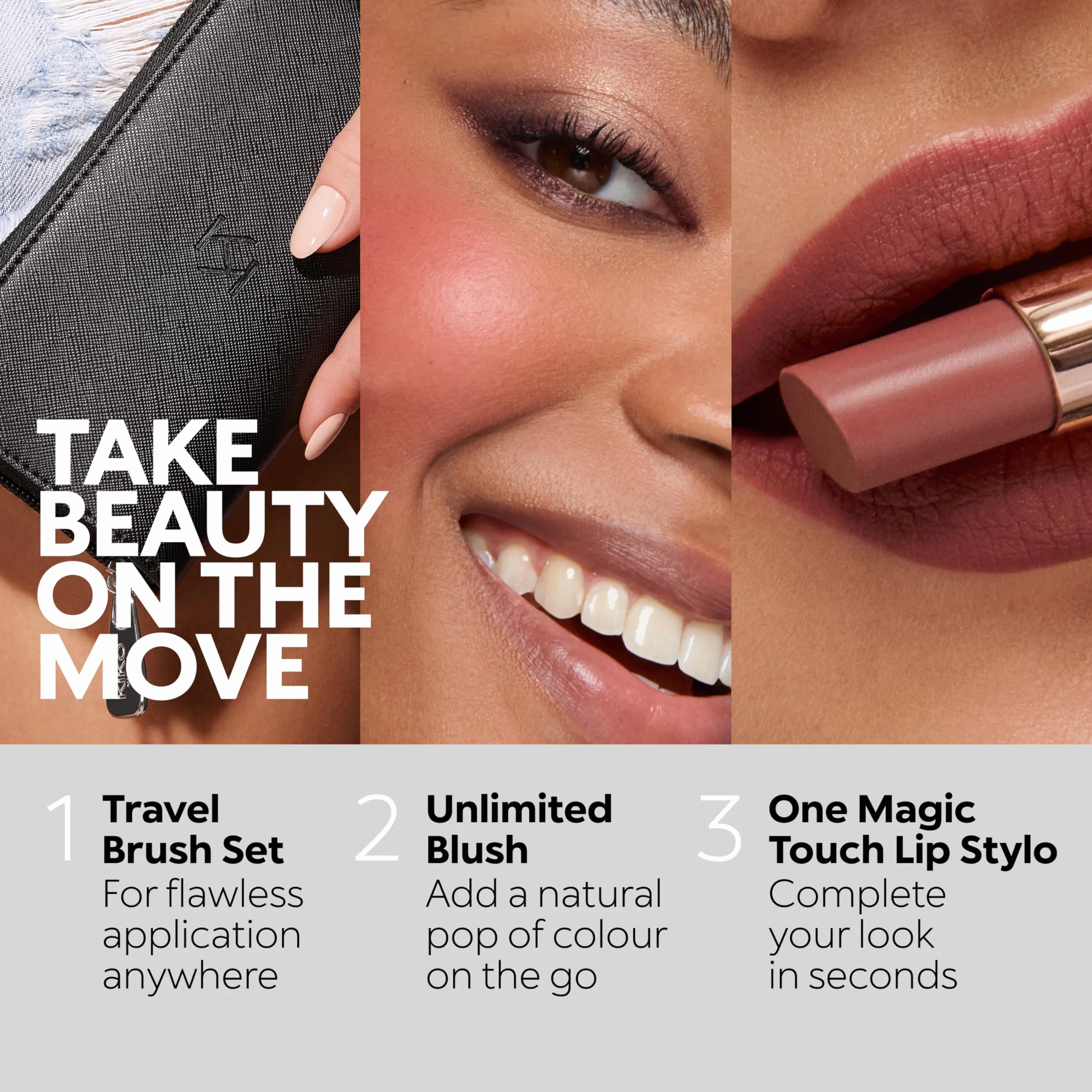 KIKO Milano Travel Brush Set, Pochette Da Viaggio Con 5 Pennelli Professionali