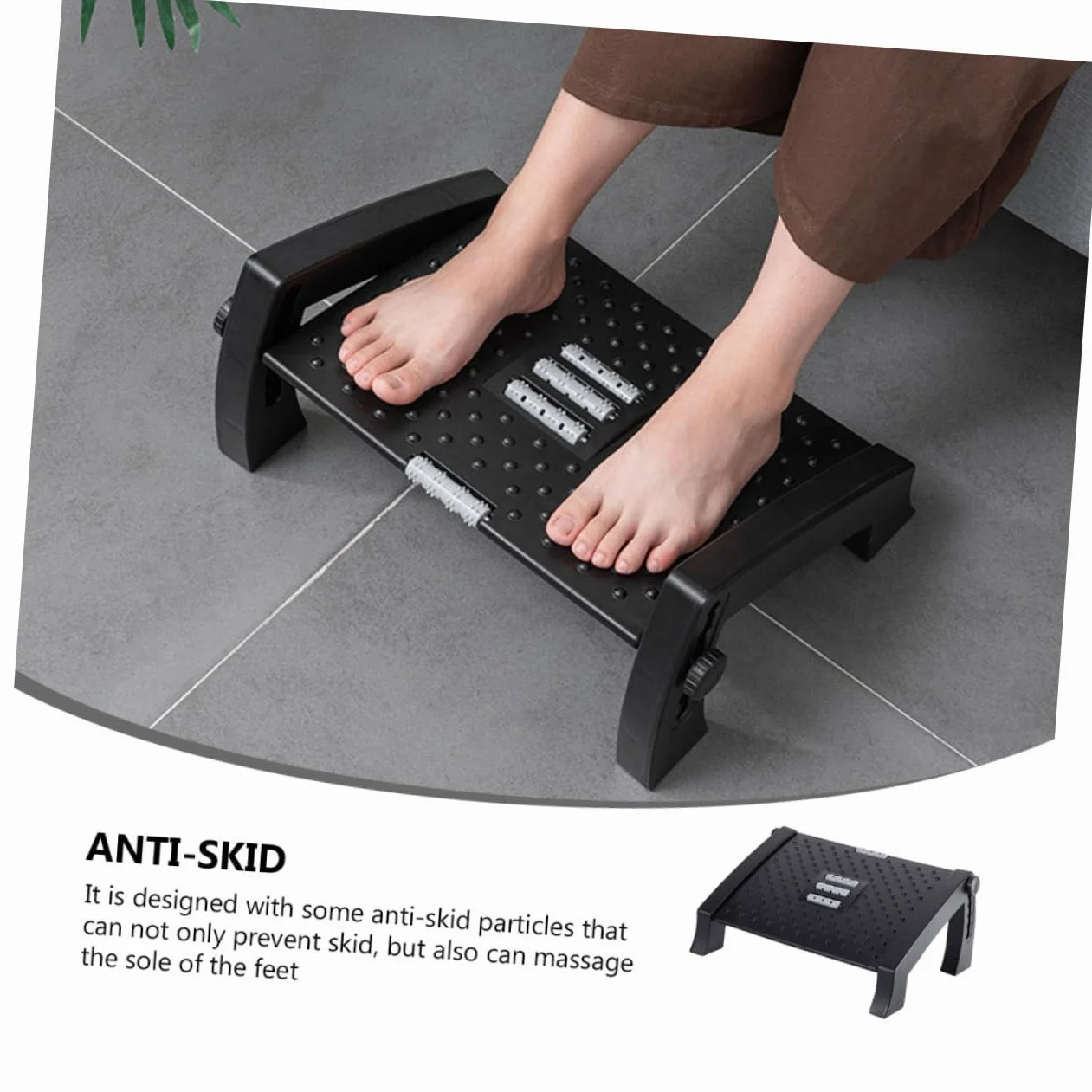 FRCOLOR 1pezzi Sgabello Per Pedicure Regolabile Supporto Comodo Per Piedi Da Salone o Uso Domestico Superficie Massaggianti Antiscivolo Adatto Per Manicure e Massaggi