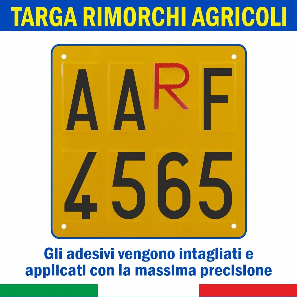 Targhe in alluminio per rimorchi agricoli e macchine operatrici trainate omologata