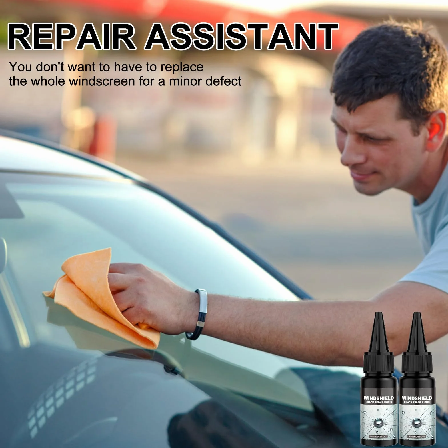 Kit Riparazione Parabrezza Auto con Lame e Pellicole Indurenti 20ml x 2