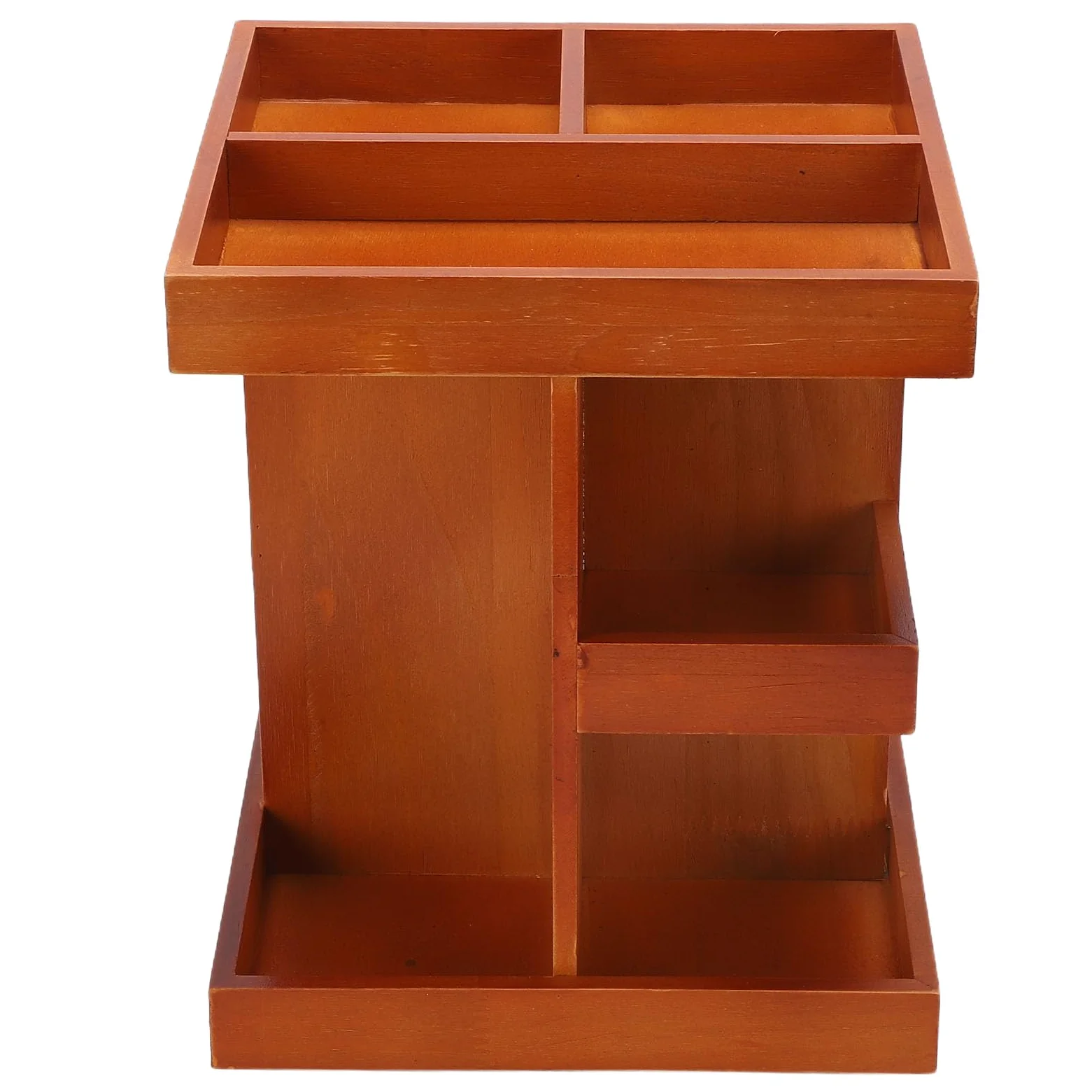 Organizzatore Girevole per Trucchi, Scaffale da Scrivania in Legno Girevole a 360 Gradi, Espositore per Cosmetici con Scomparti Multistrato per Cura della Pelle, Trucco, Profumi, Camera da
