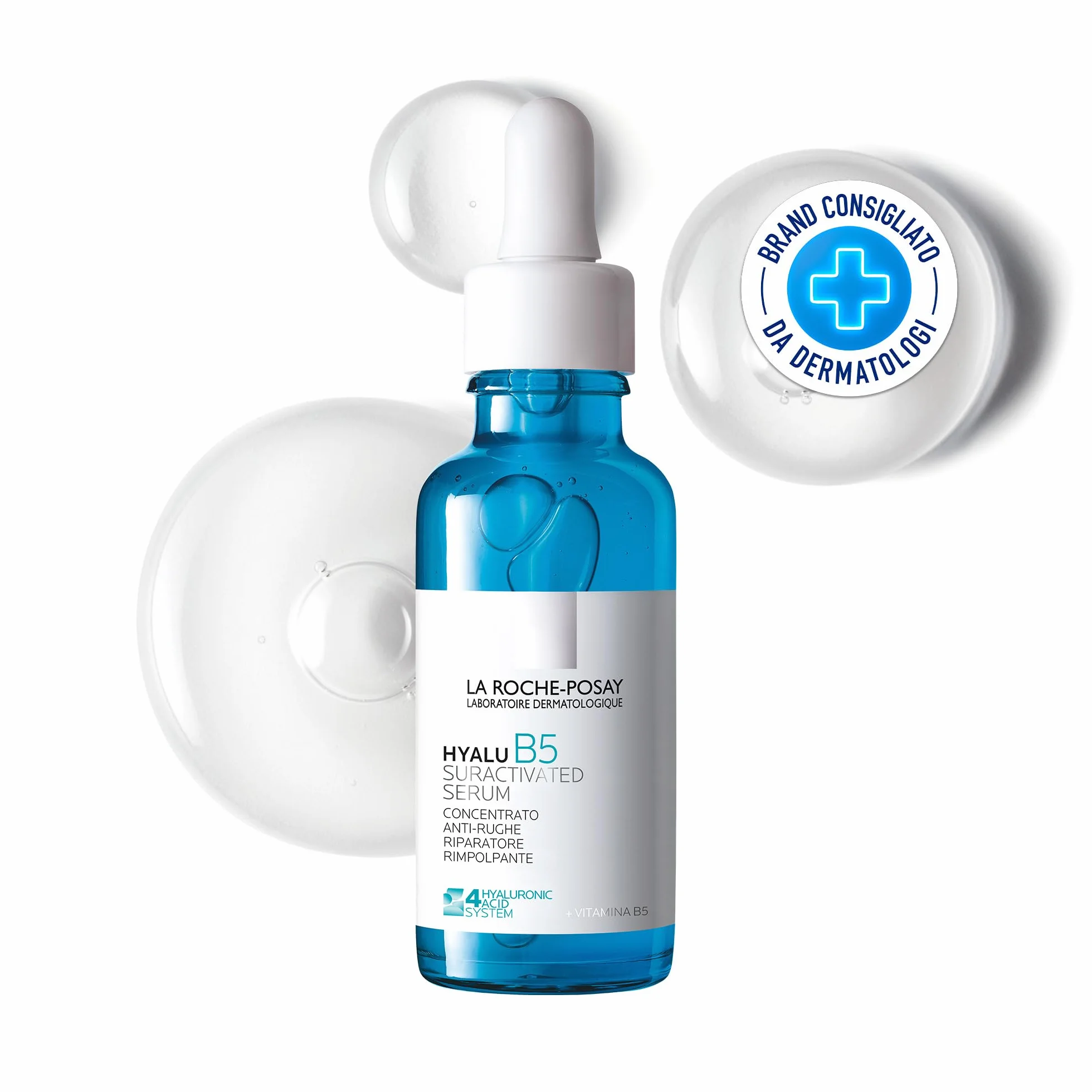 La Roche Posay Hyalu B5 Siero Concentrato Anti-Rughe, Adatto a tutti i Tipi di Pelle e Fototipi, Effetto Rivitalizzante, Pelle Rimpolpata, Con 4 Tipi di Acido Ialuronico e Routine Correlate
